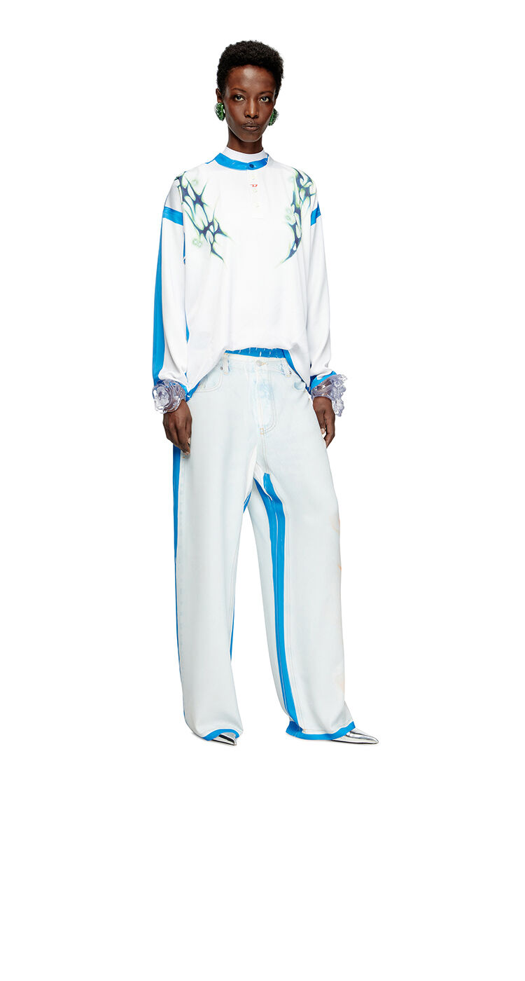 Long-sleeve T-shirt with graffiti print