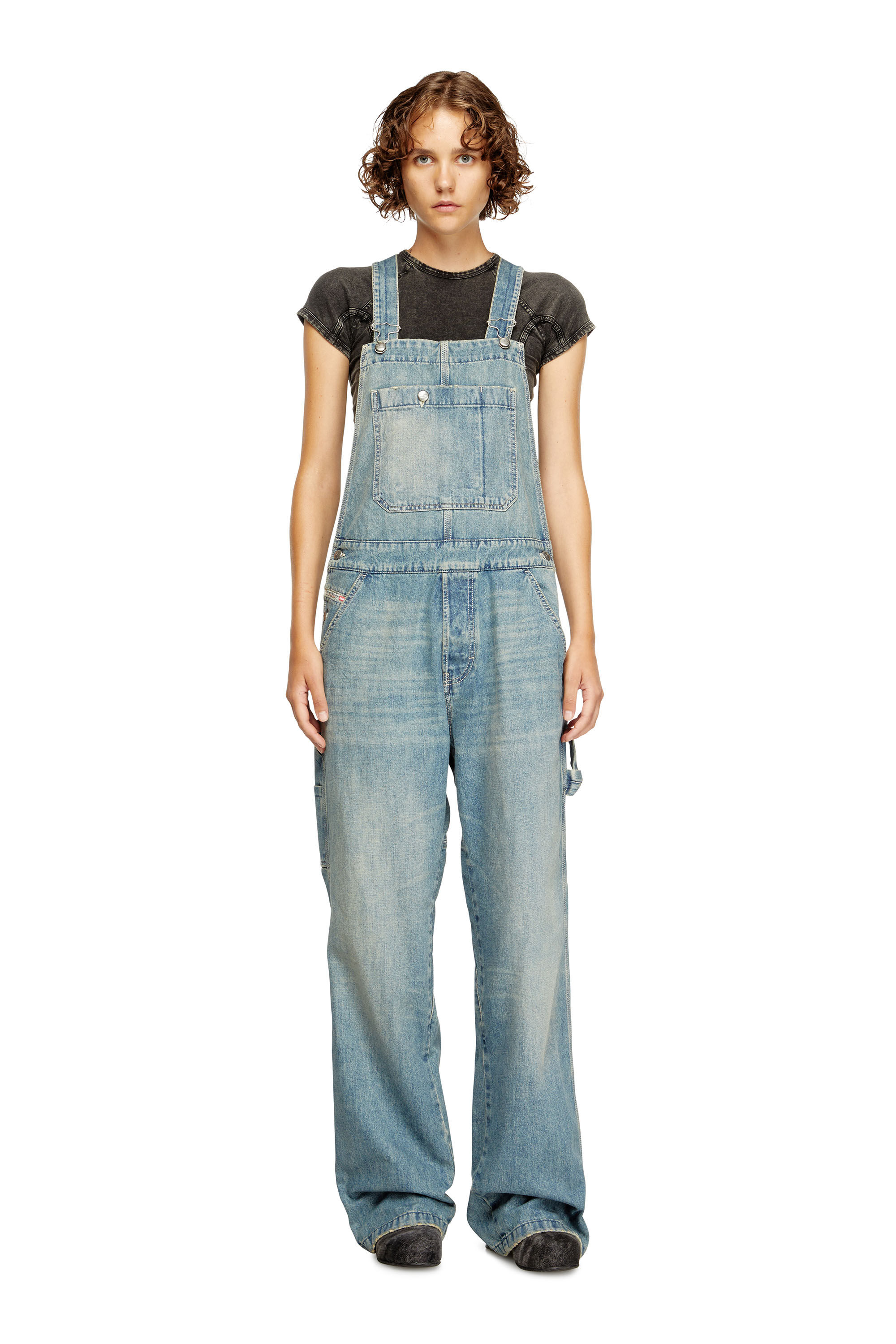DENIM DUNGAREE 新品 Women's Utility-style denim dungarees | Blue | Diesel