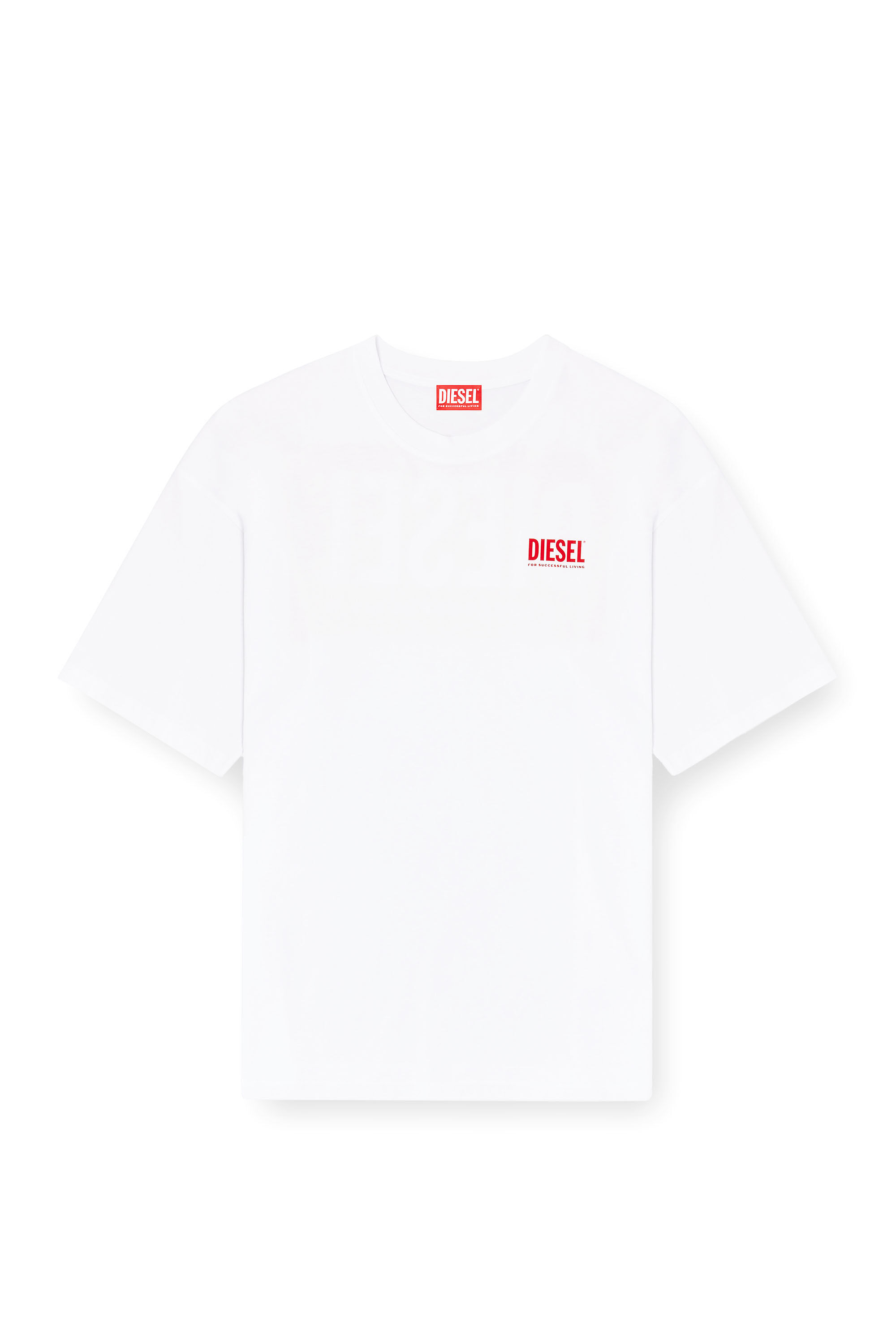 Men's Cotton T-shirt with Diesel Biscotto print | White | Diesel