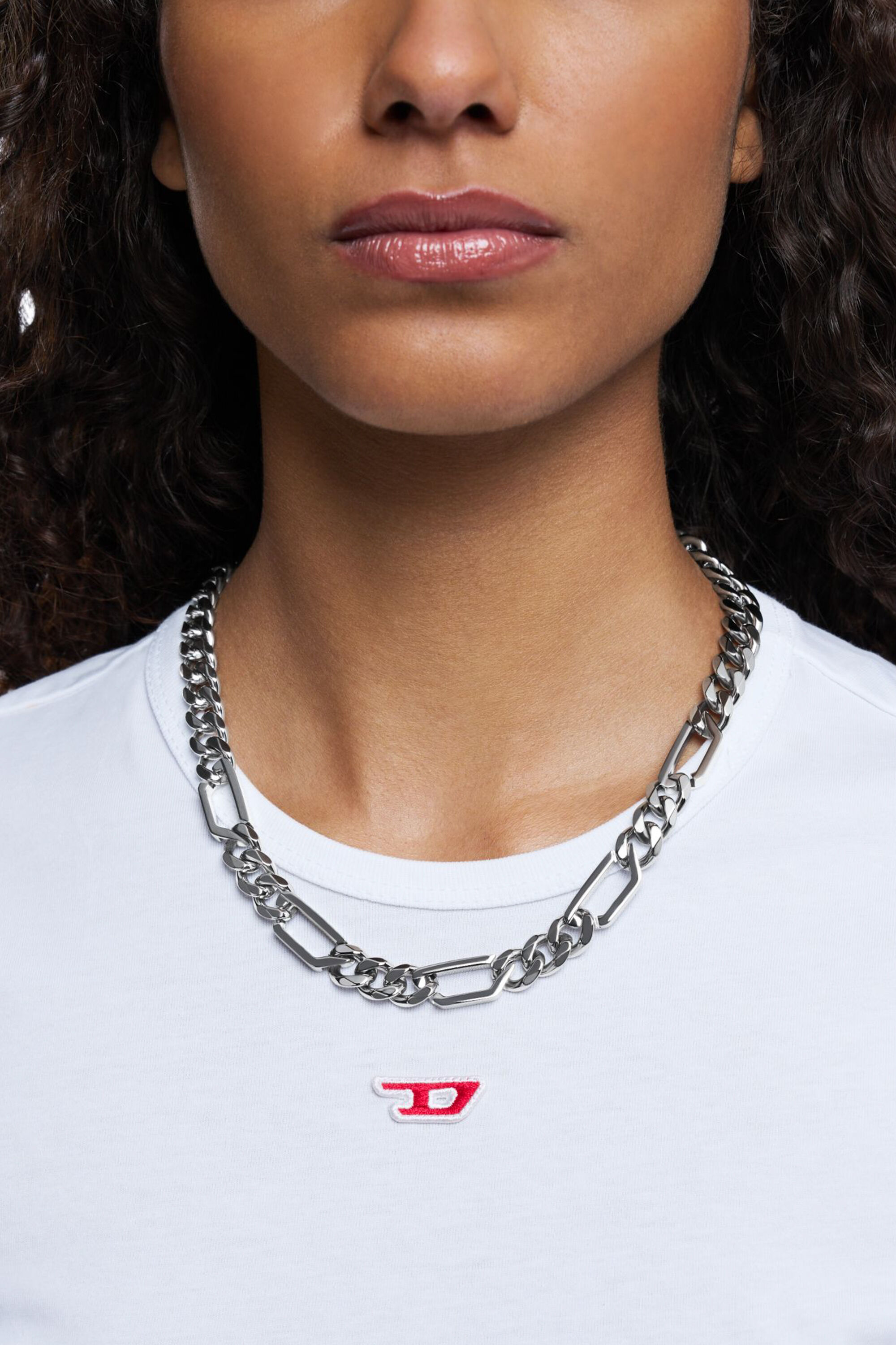 アクセサリー DIESEL Stainless Steel Chain Necklace Women's Stainless steel chain necklace | Silver | Diesel