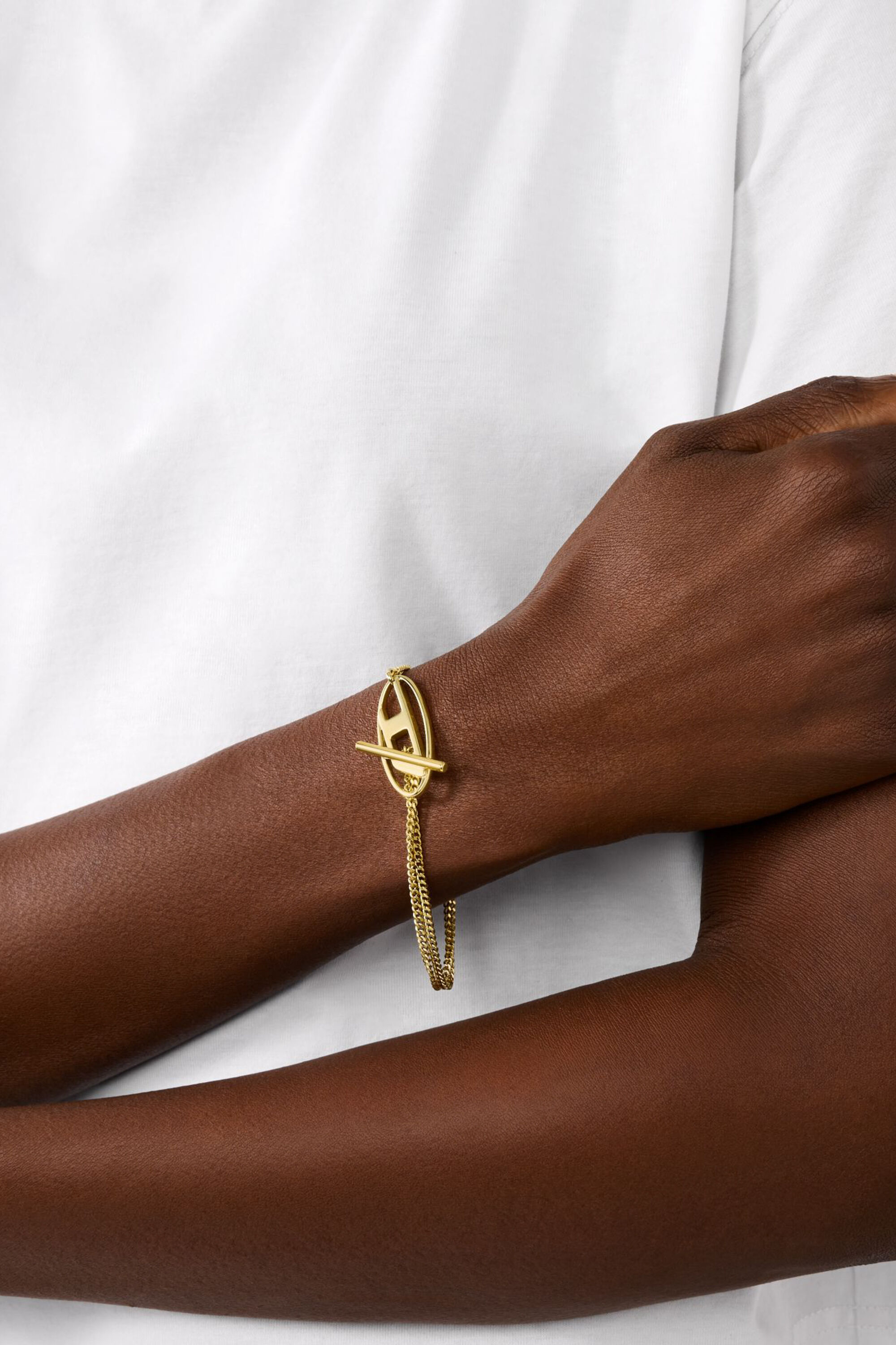 【DIESEL】Dx1571710 Jewel Women's Gold-Tone Stainless Steel Chain Bracelet | Gold | Diesel