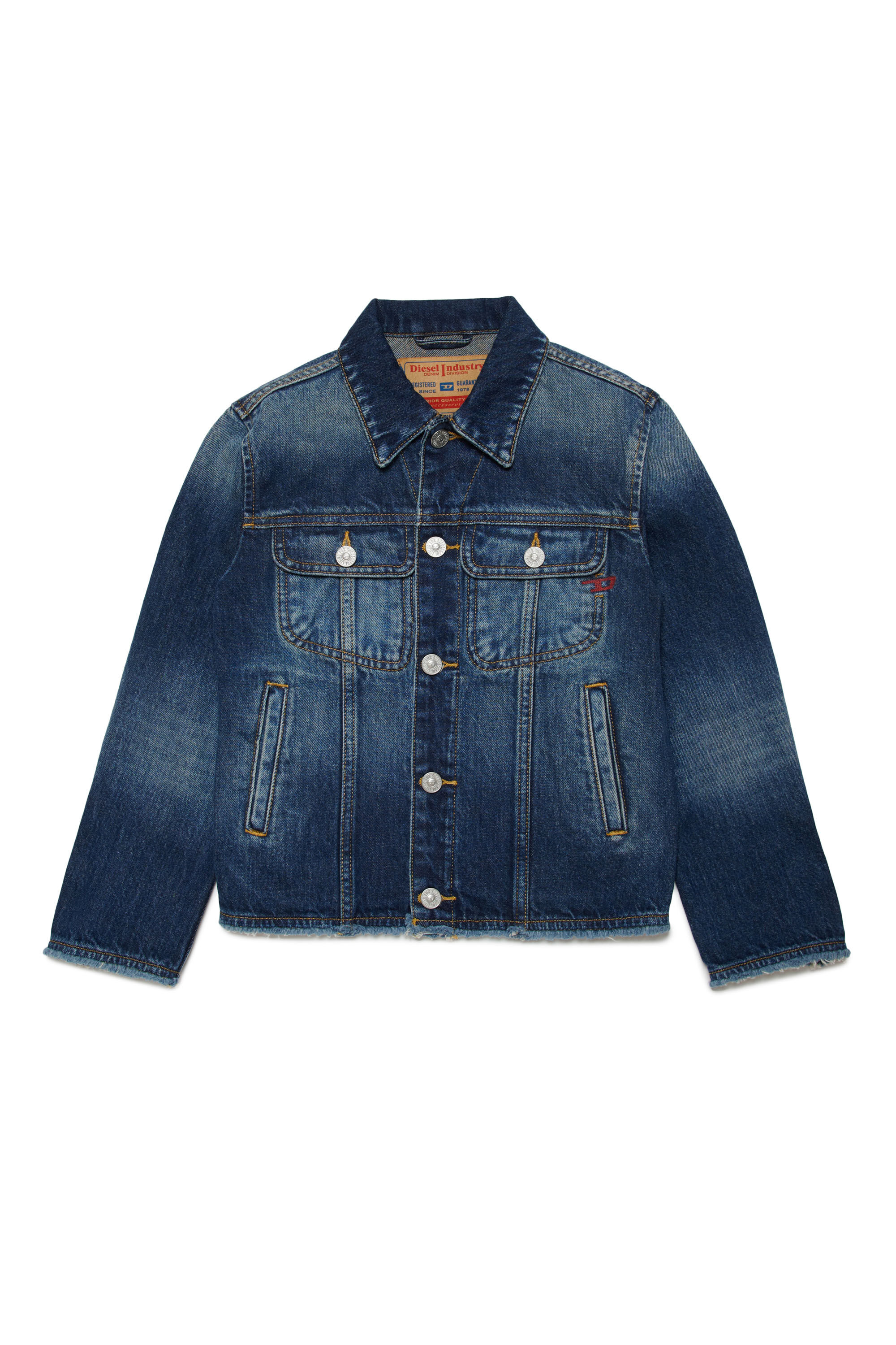 Trucker jacket with frayed edges | Blue | 4-16 YEARS Girls | Diesel