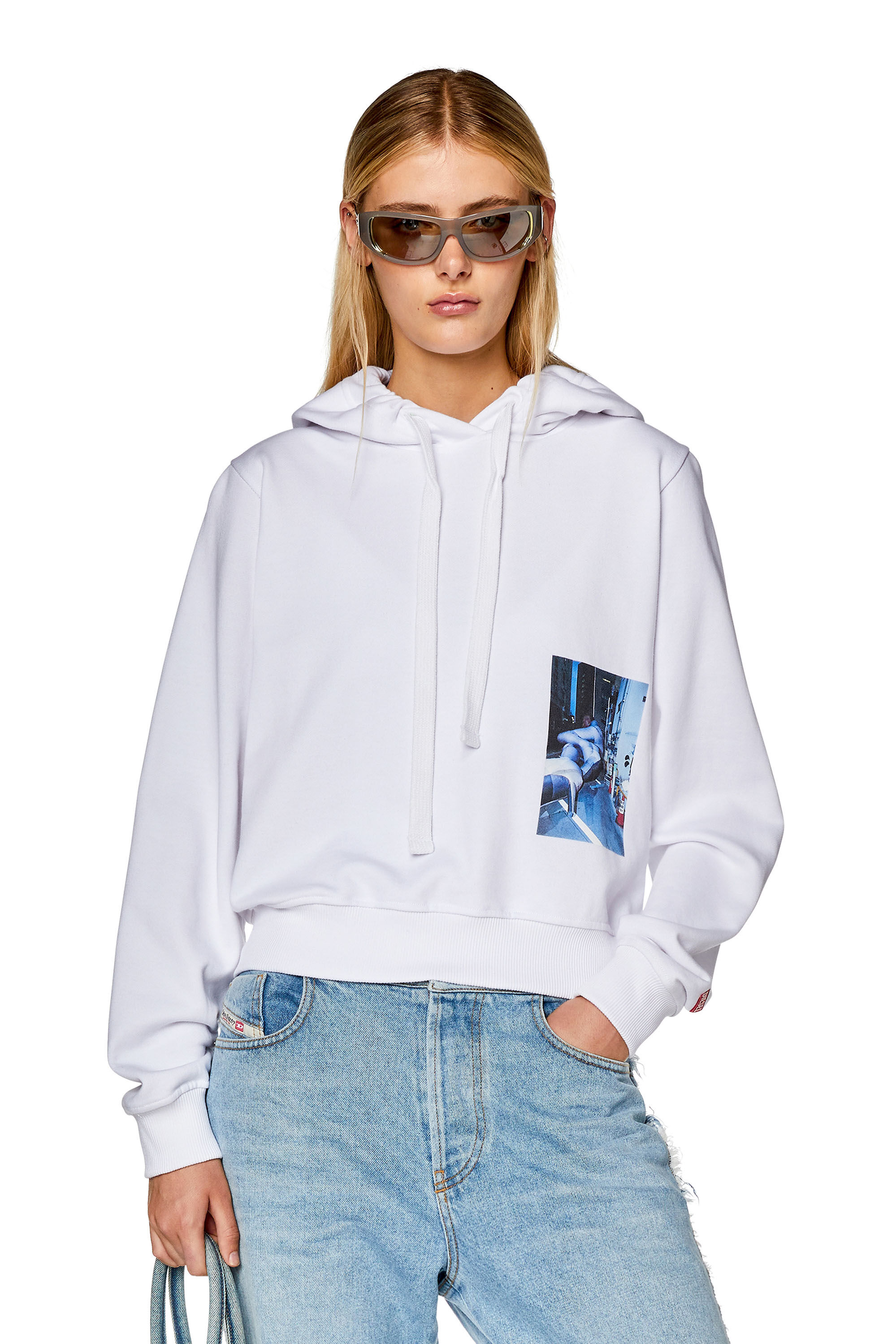 Diesel - F-REGGY-HOOD-L2, Woman's Hoodie with inflatable figures print in White - 3