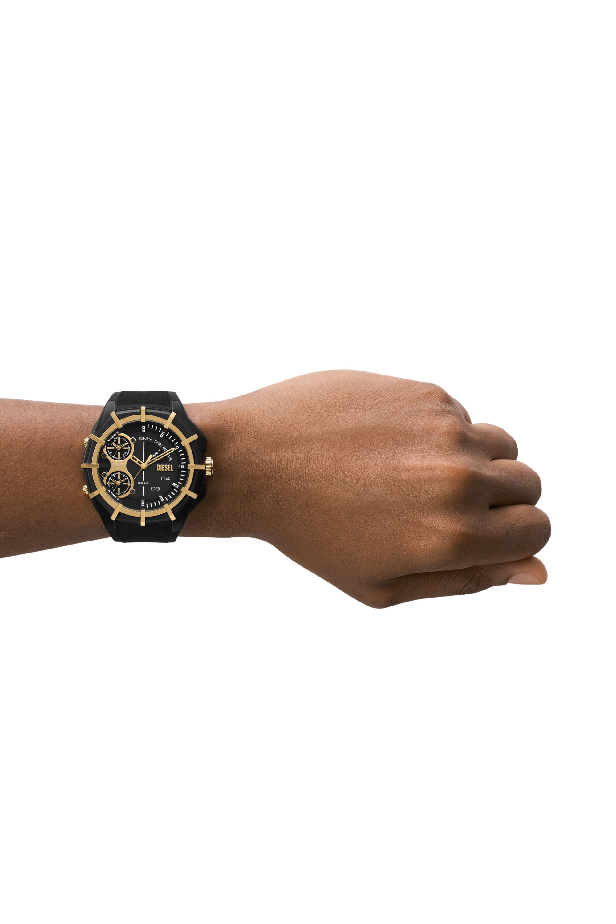 DZ1987 Man: Framed three-hand black silicone watch | Diesel