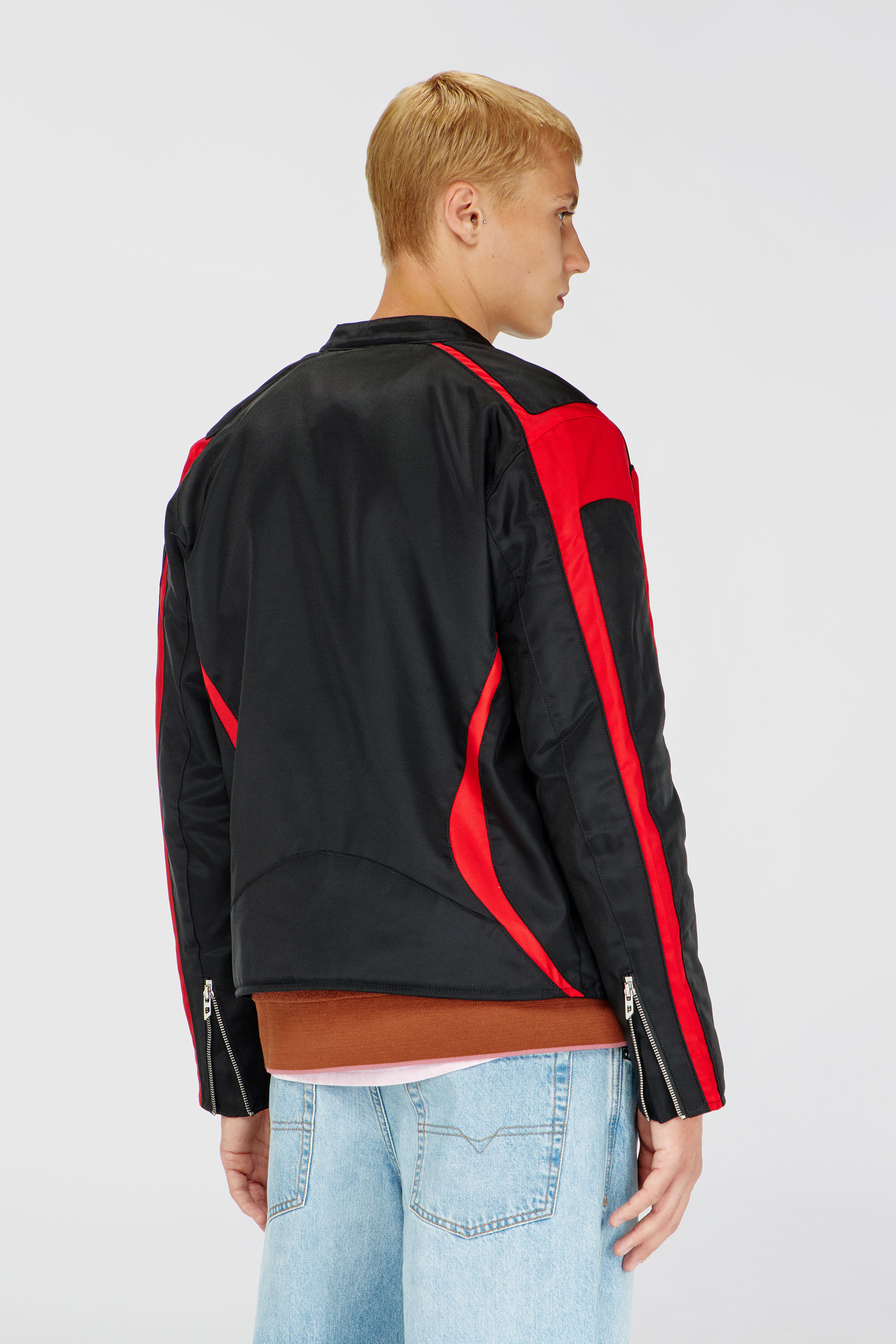 Men's Biker jacket in colour-block canvas | Multicolor | Diesel TR