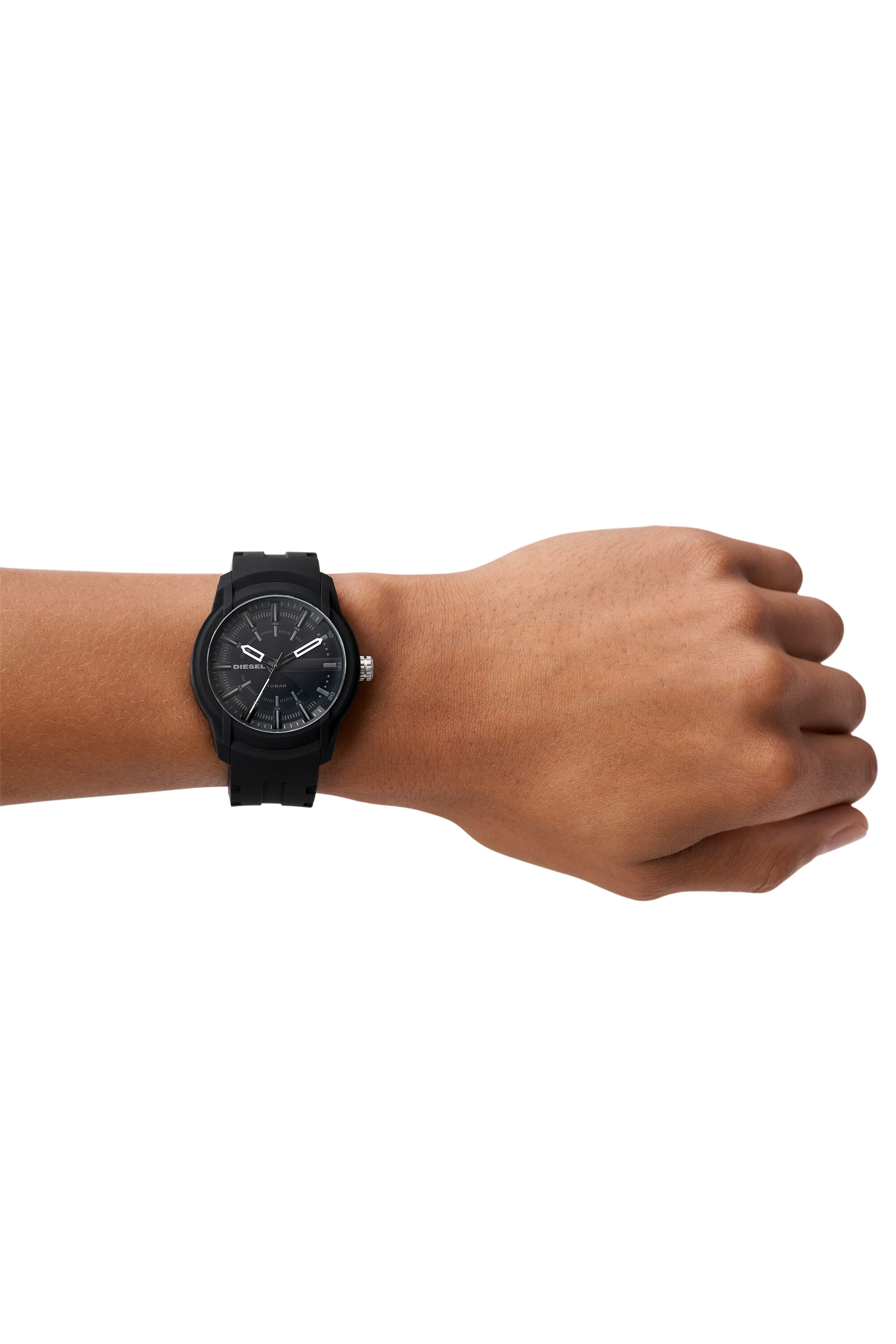 DZ1830 Man: Armbar silicone watch with black dial | Diesel