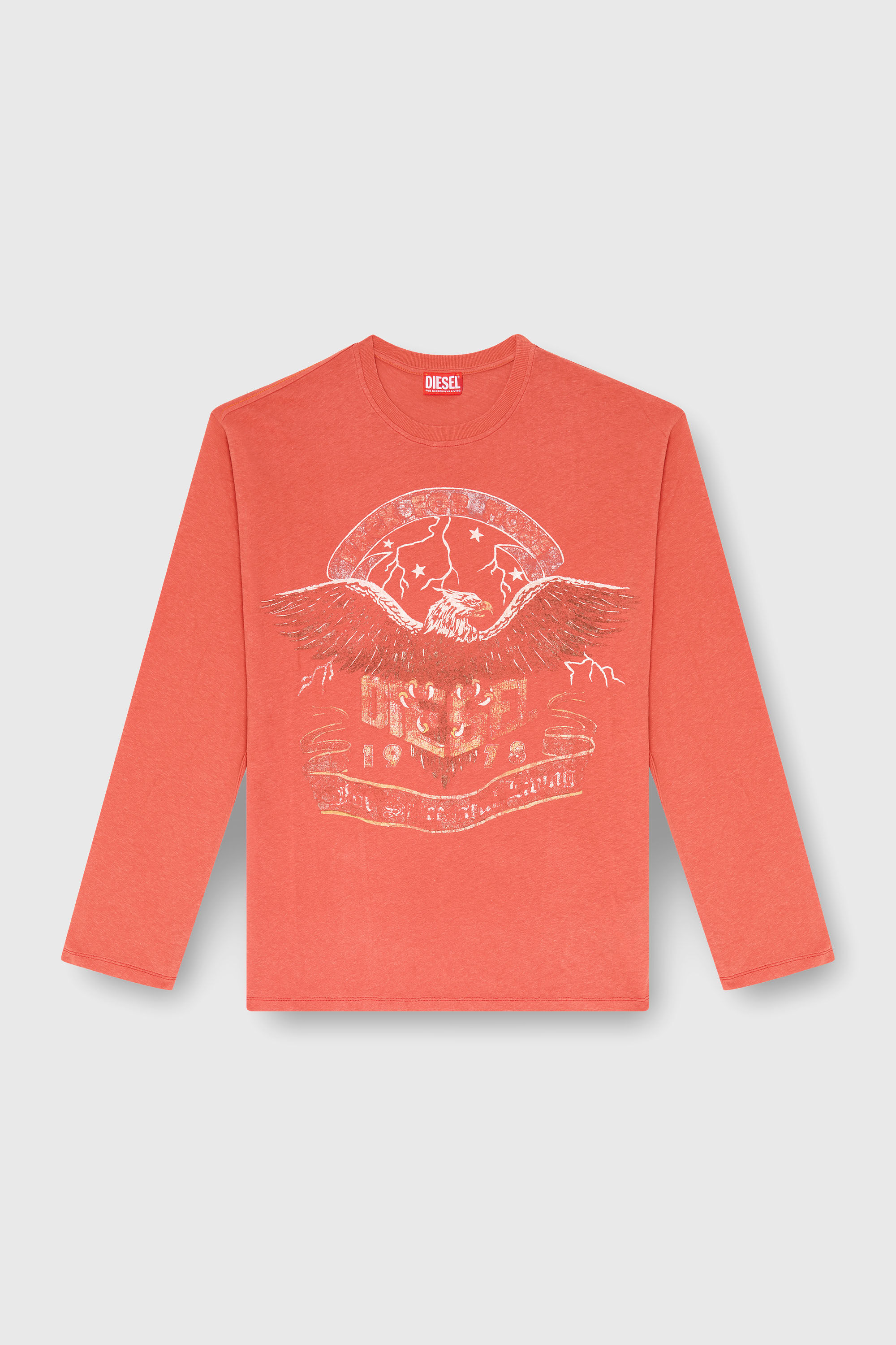 Men's Long-sleeve T-shirt with concert graphics | Red | Diesel TR