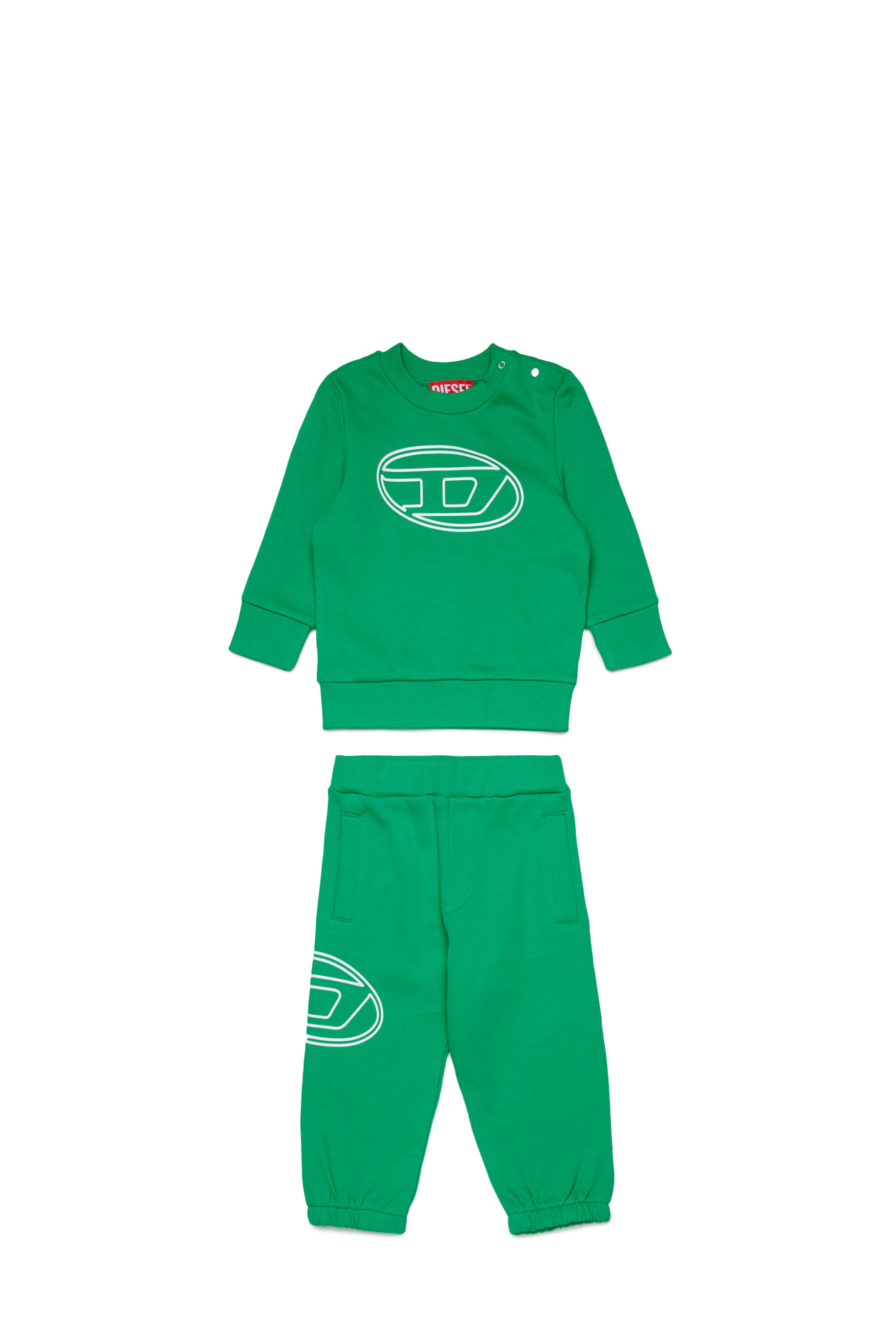 Diesel - STIMOTYB-SET, Unisex's Cotton jumpsuit with logo in Green - 1
