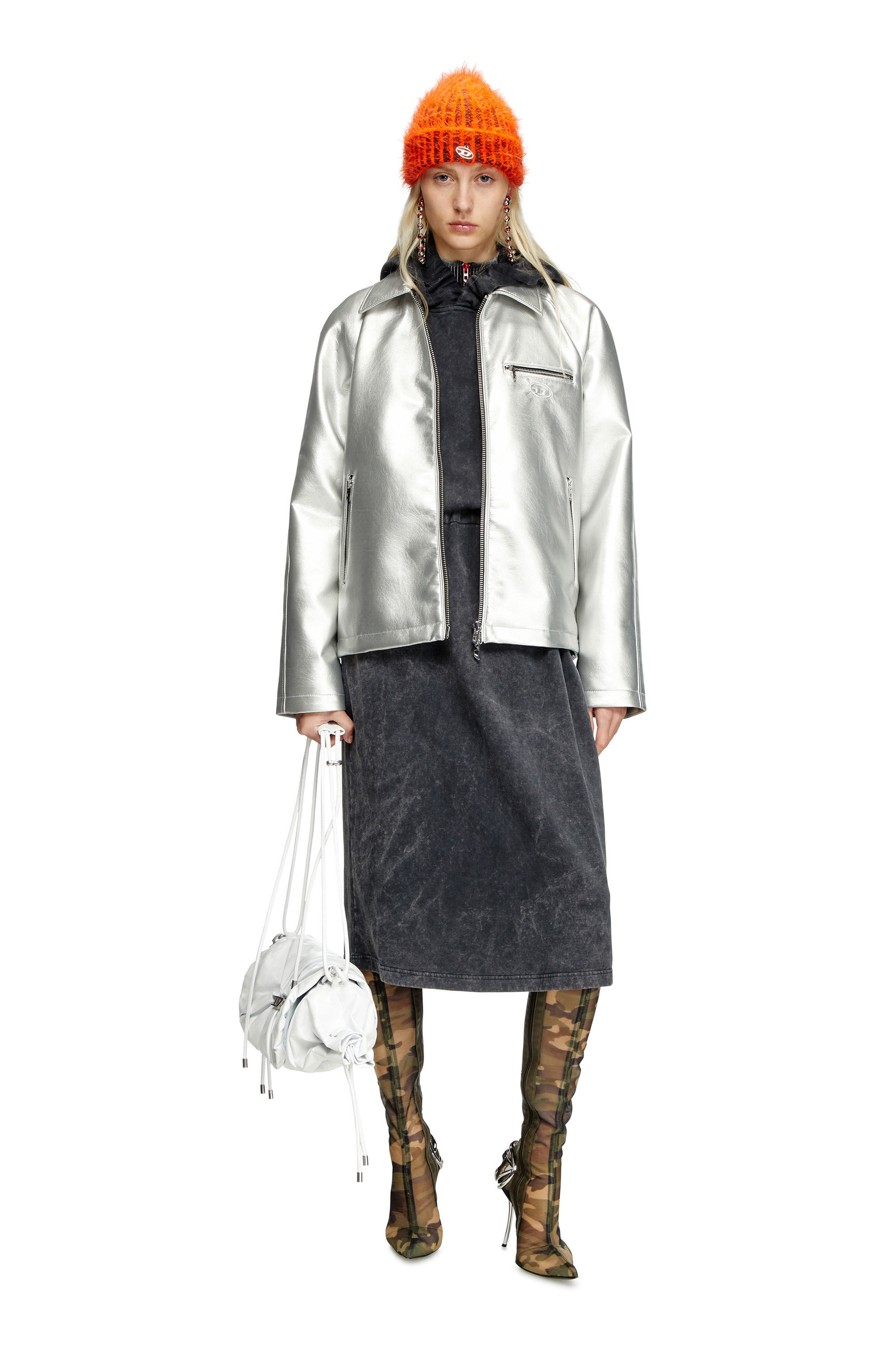 Women's Metallic coach jacket | Silver | Diesel