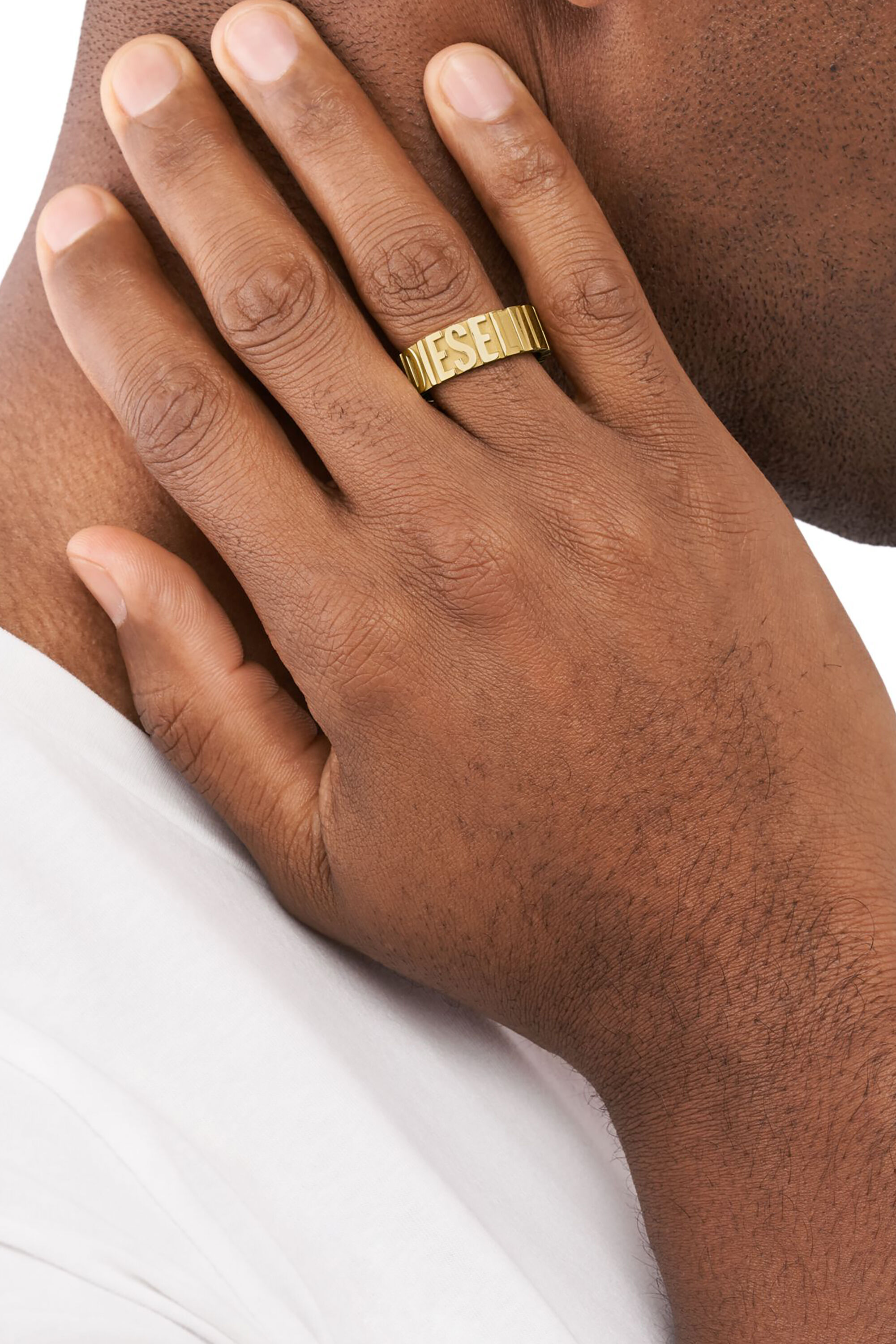 Jewelry Stainless Steel Band Ring Gold Diesel