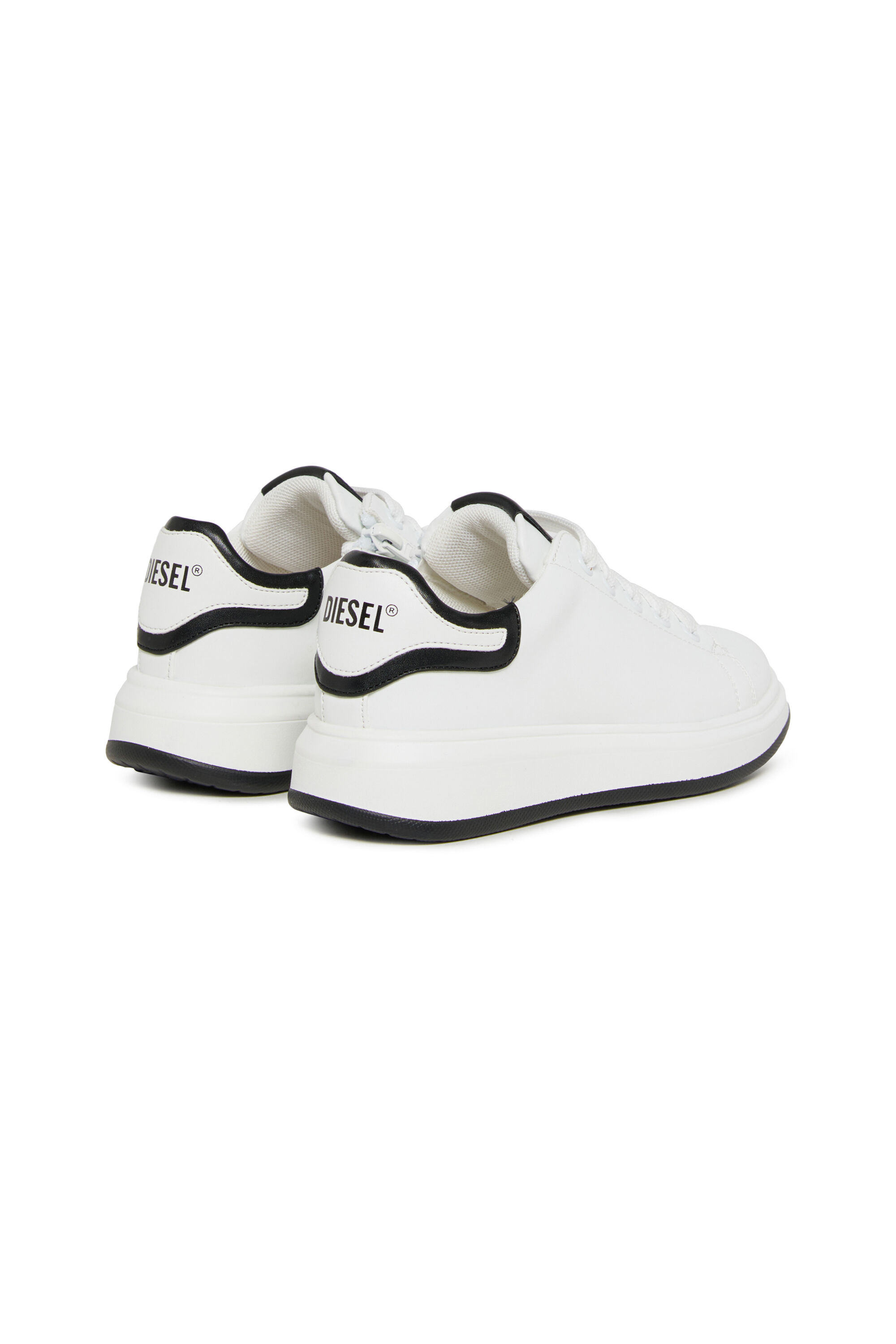Diesel - S-MEQUIPLA, Unisex's S-MEQUIPLA-Sneakers with contrast trims in White/Black - 3