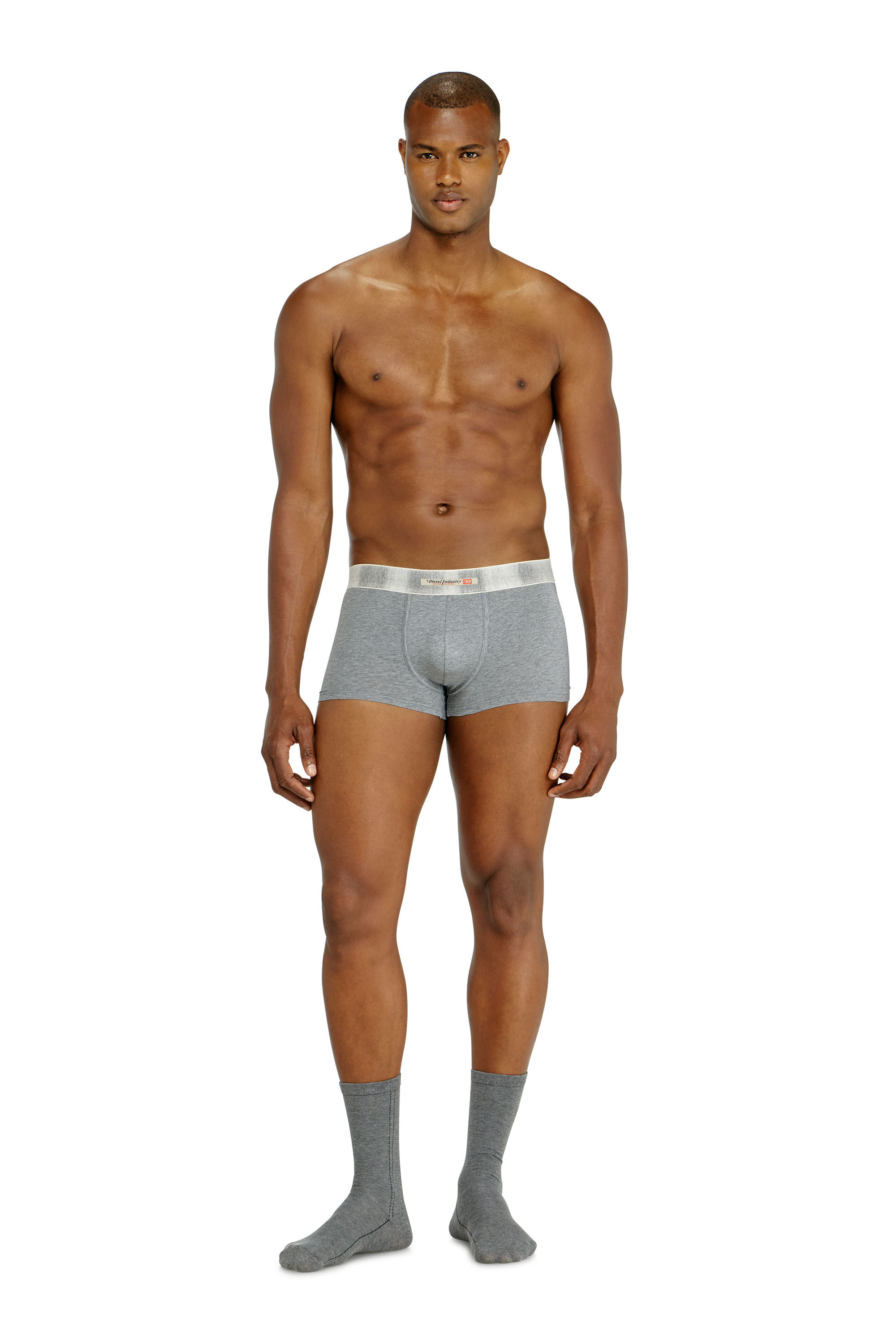 Diesel - DAMIEN-DNM-3PACK, Man's Three-pack of stretch cotton boxer briefs with satin waistband in Multicolor/Grey - 1