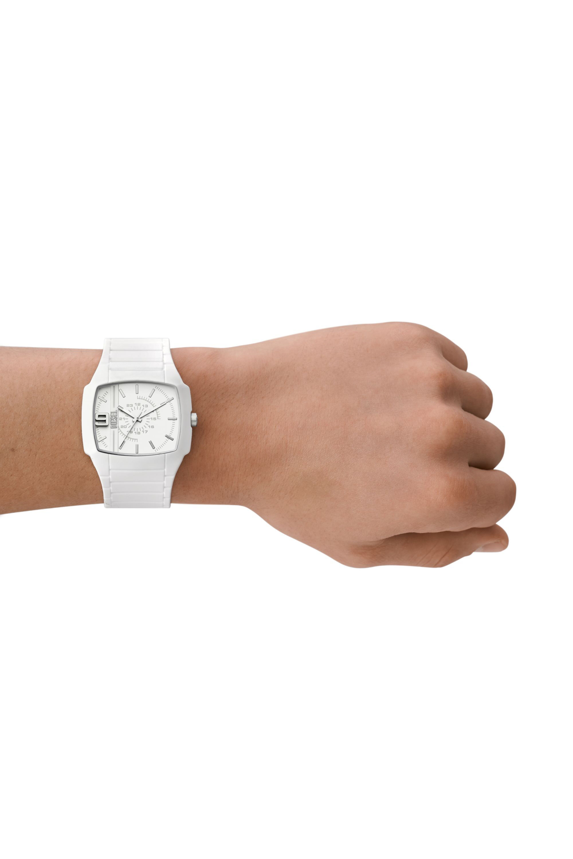 Men's Cliffhanger 2.0 three-hand white silicone watch | White | Diesel