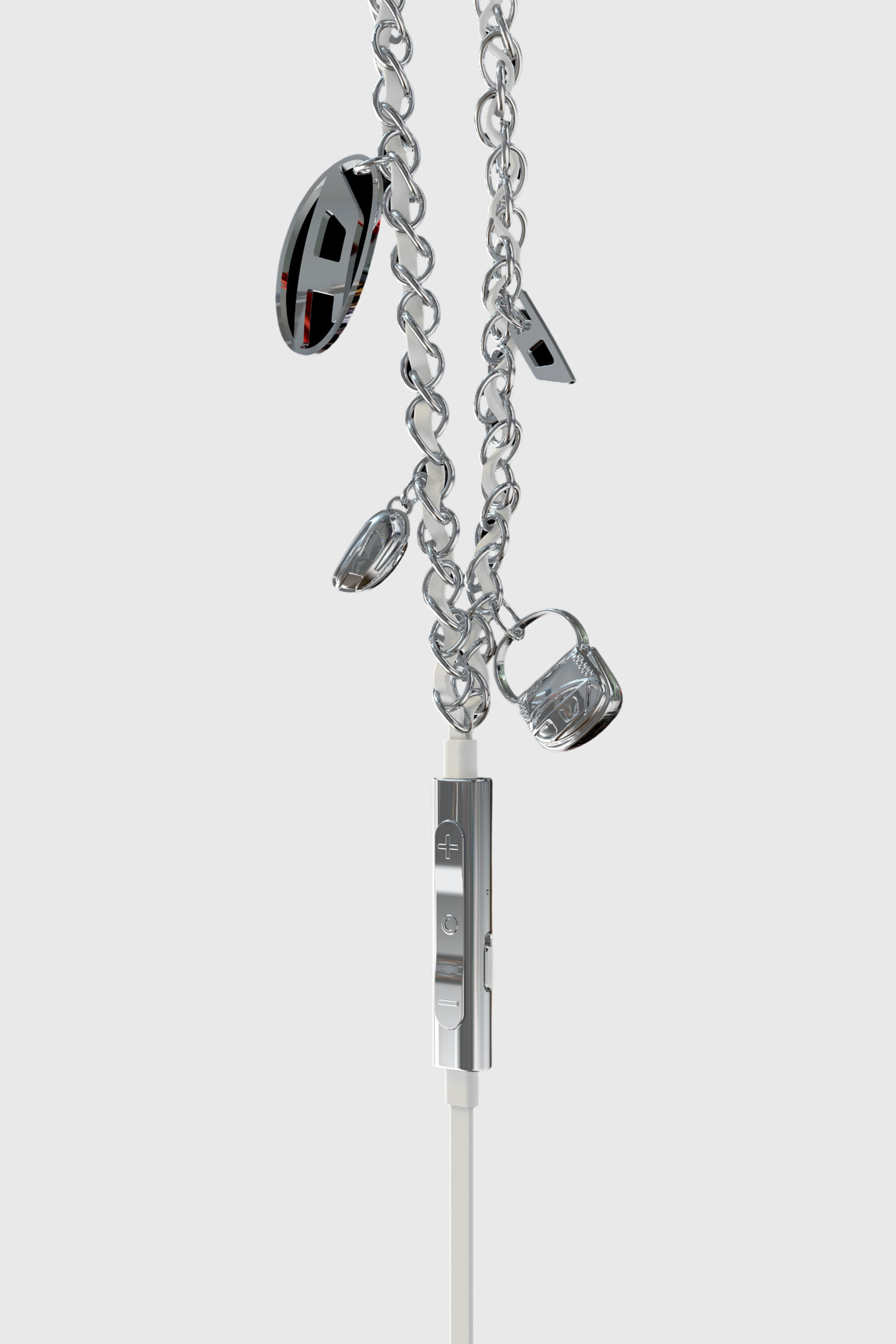 即日発送可 新品未使用 DIESEL WIRED EARBUDS Women's Wired Earbuds and charms | Silver | Diesel {{Country}}
