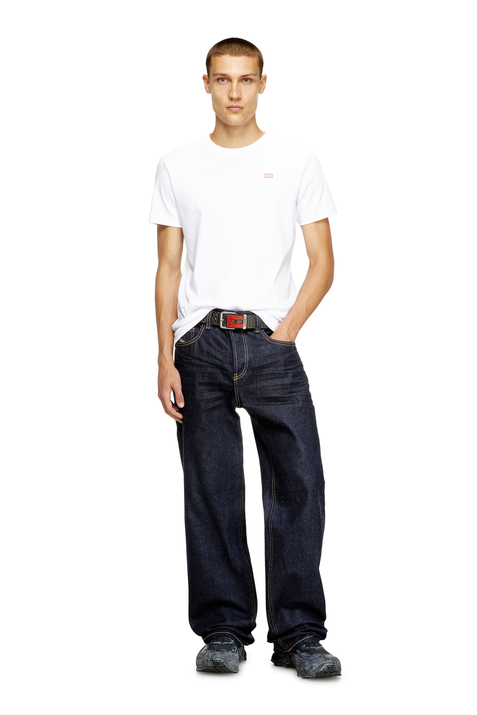 Tシャツ・カットソー T-MIEGOR-K77 T-SHIRT Men's T-shirt in mercerised cotton | Black | Diesel