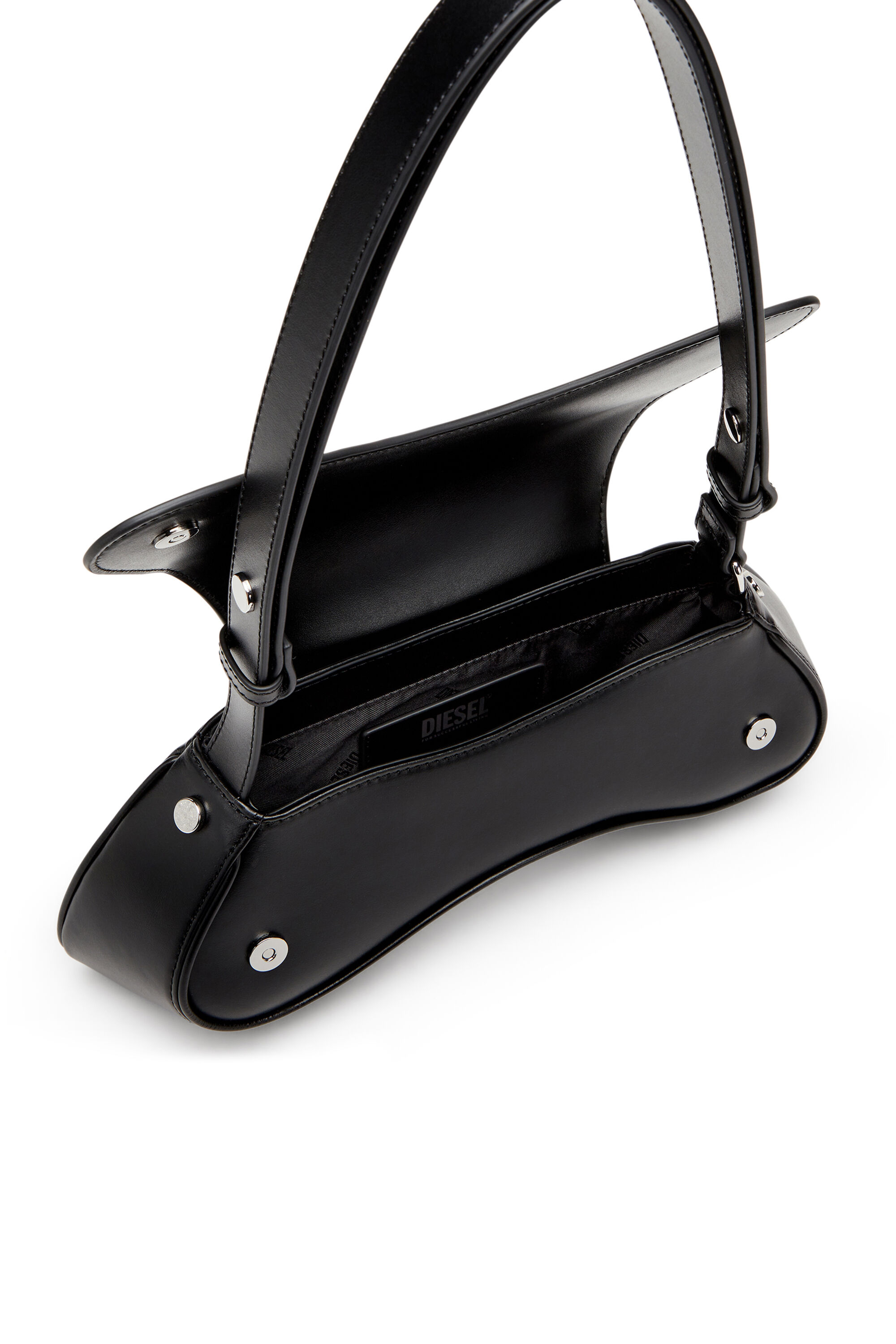 Diesel - PLAY CROSSBODY, Woman's Play-Crossbody bag in semi gloss leather in Black - 5