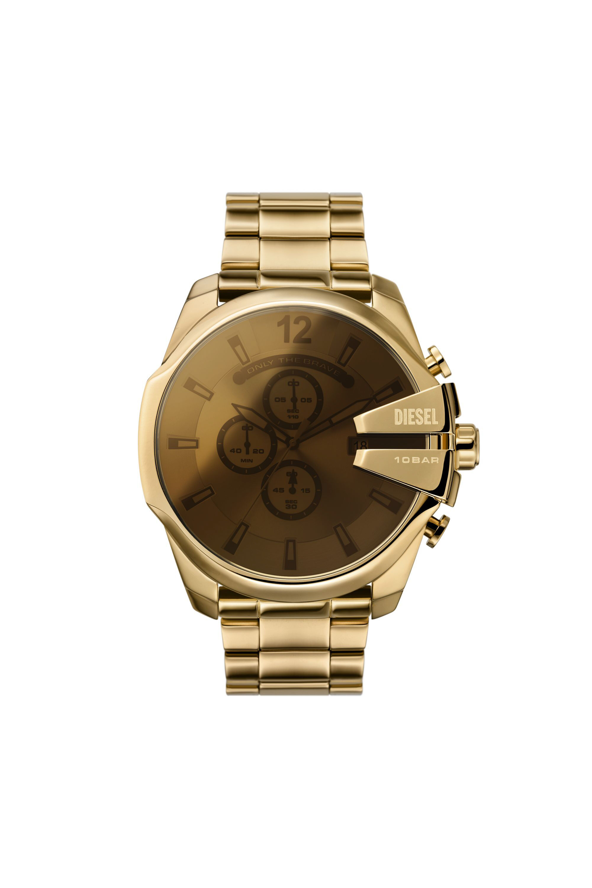 Men s Mega Chief chronograph gold tone stainless steel watch Oro Diesel