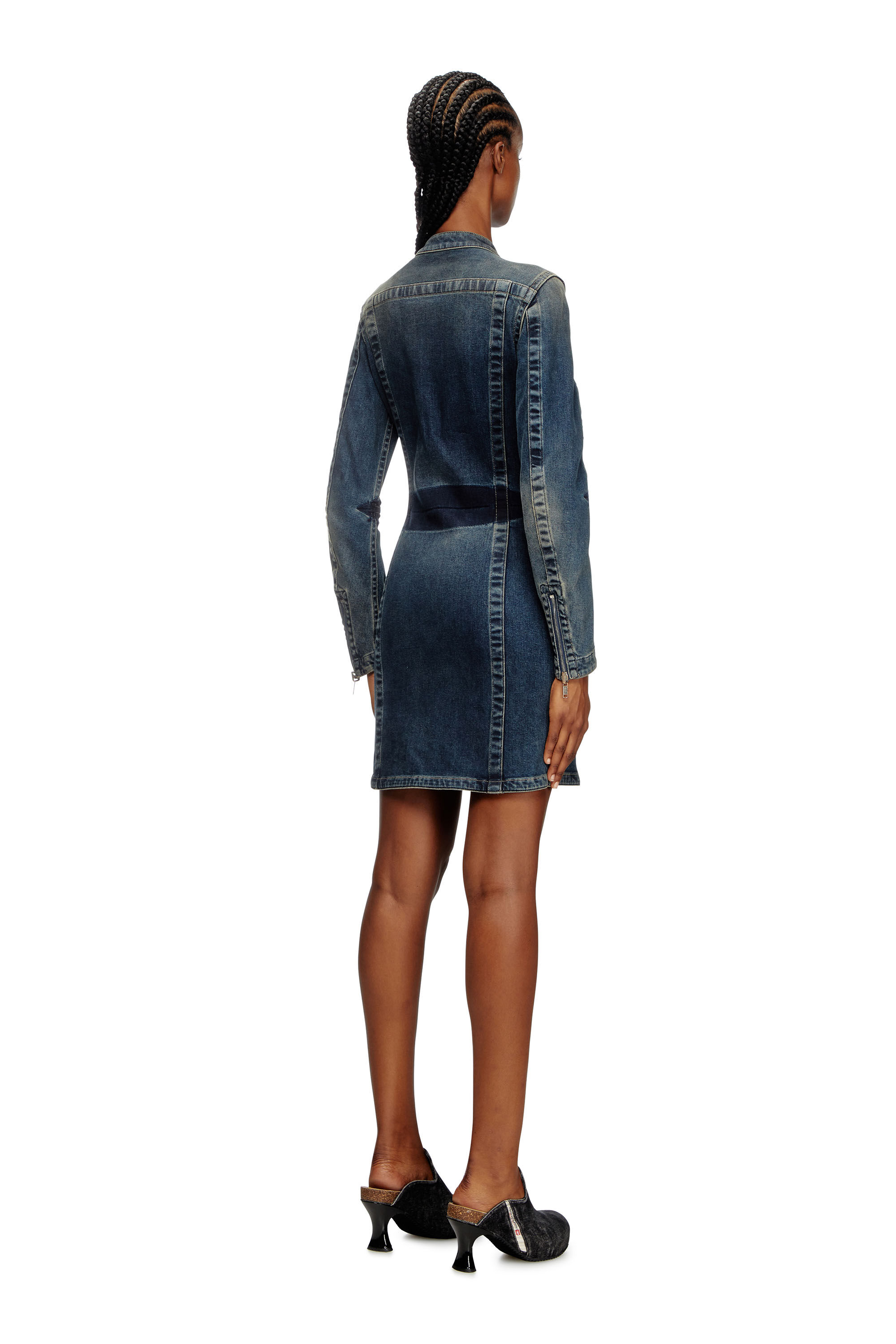 送料無料【DIESEL】ディーゼル de-romi-re デニムドレス Women's Short dress in Rehab denim | Blue | Diesel