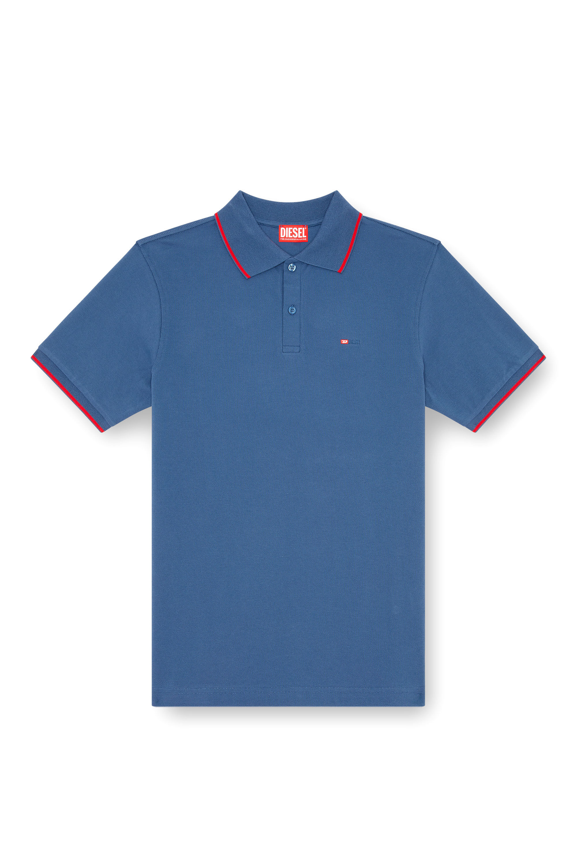 Diesel - T-FERRY-MICRODIV, Man's Polo shirt with micro Diesel embroidery in Blue - 2