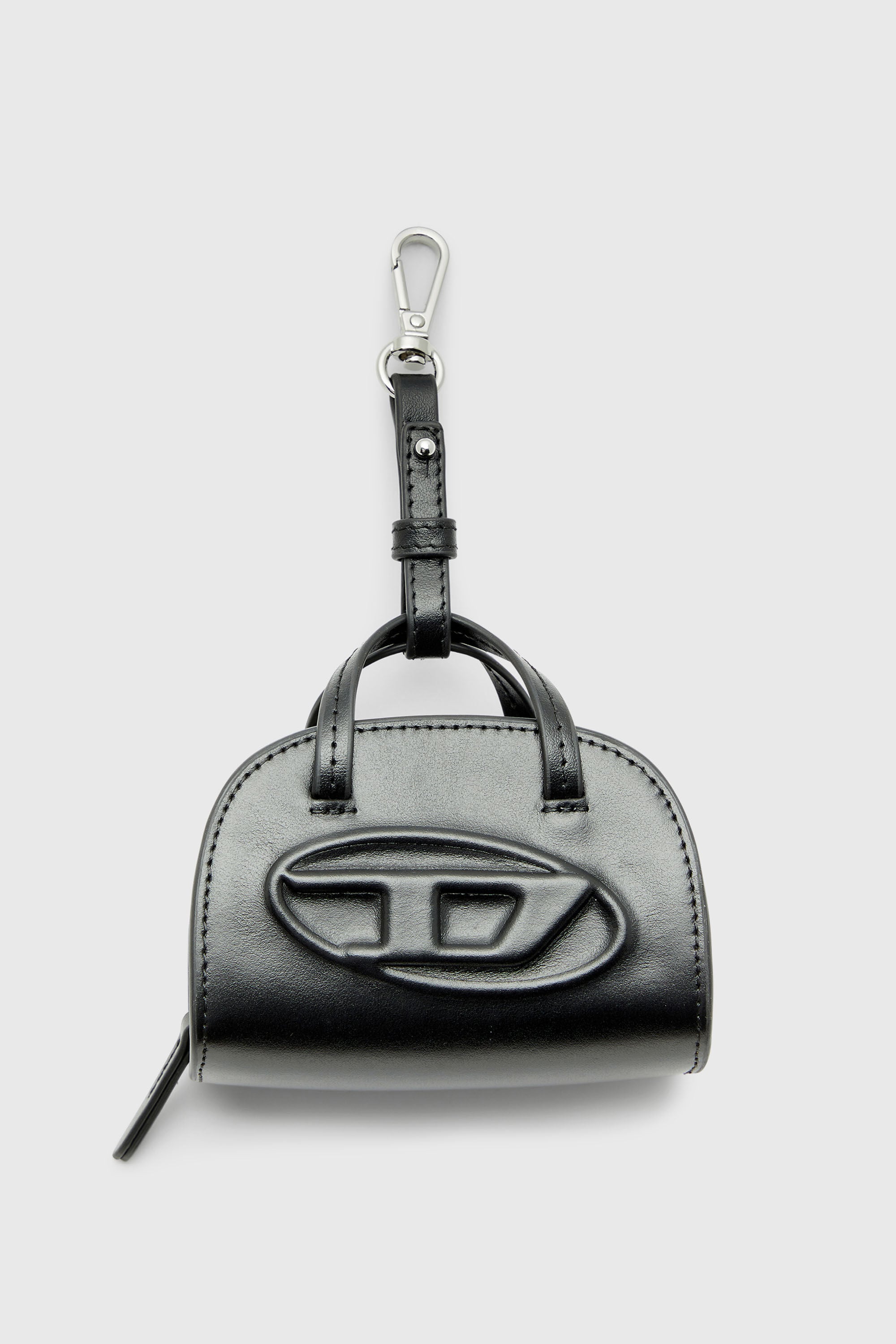 Diesel - 1DR DOME M CHARMS, Woman's Miniature bag charm in leather in Black - 1