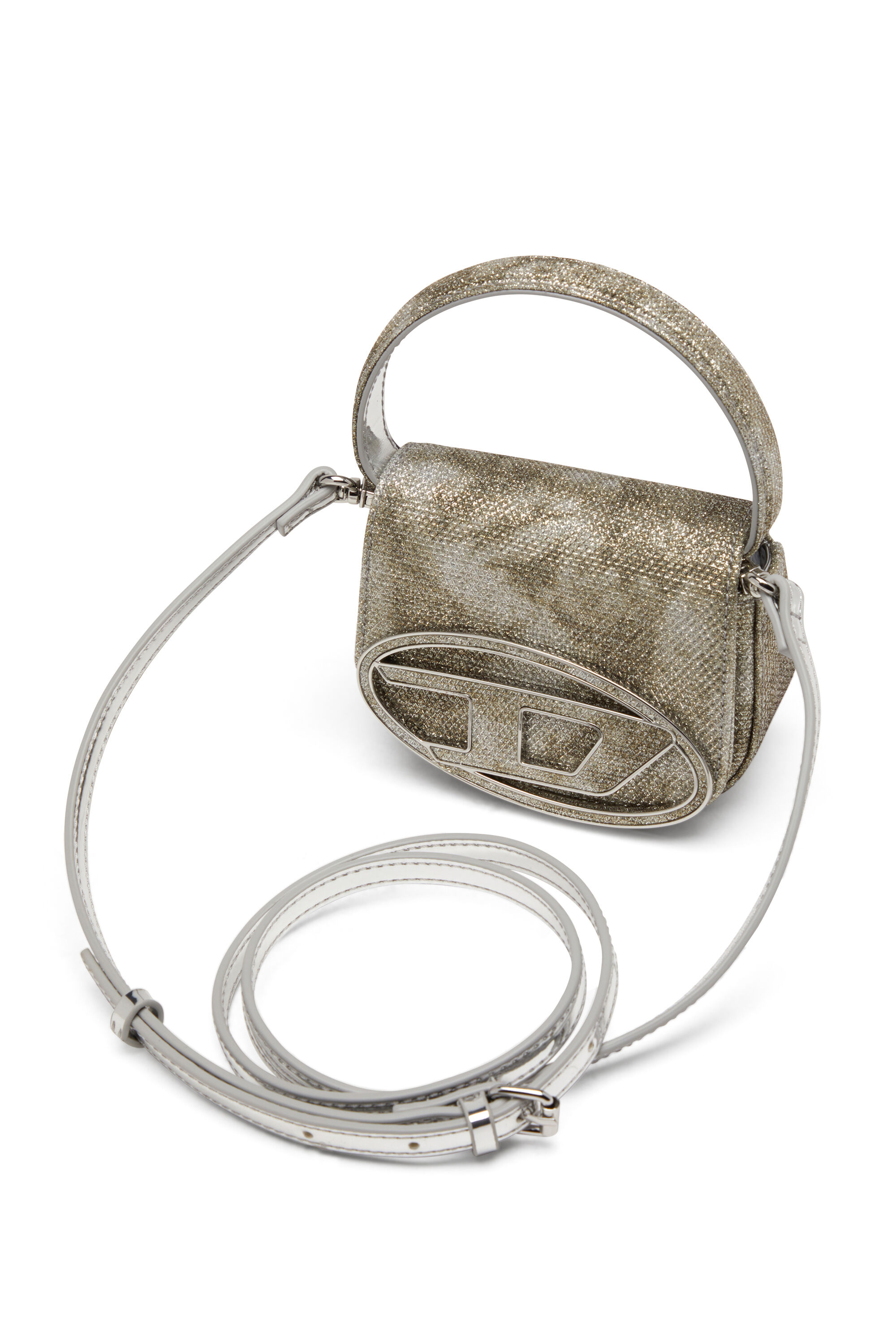 Diesel - 1DR XS, Woman's 1DR Xs-Iconic mini bag in shimmer fabric in Military Green - 2