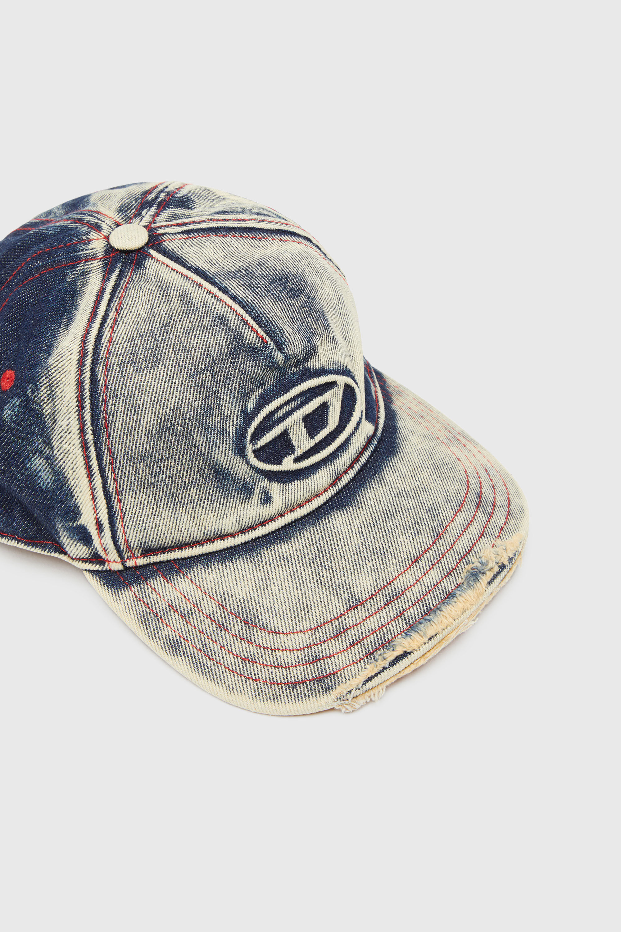 C-SEYMON Man: Baseball cap in treated denim, D logo | Diesel