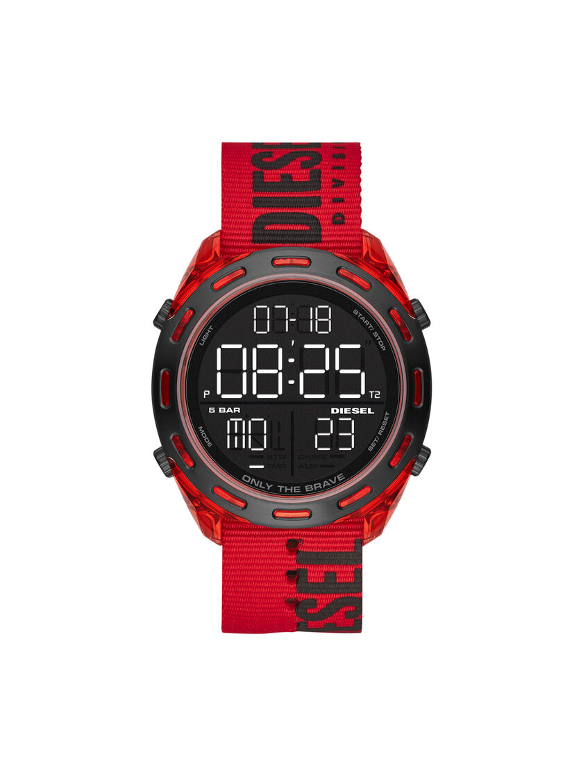 Dz1916 Man Crusher Digital Red Nylon Watch Diesel