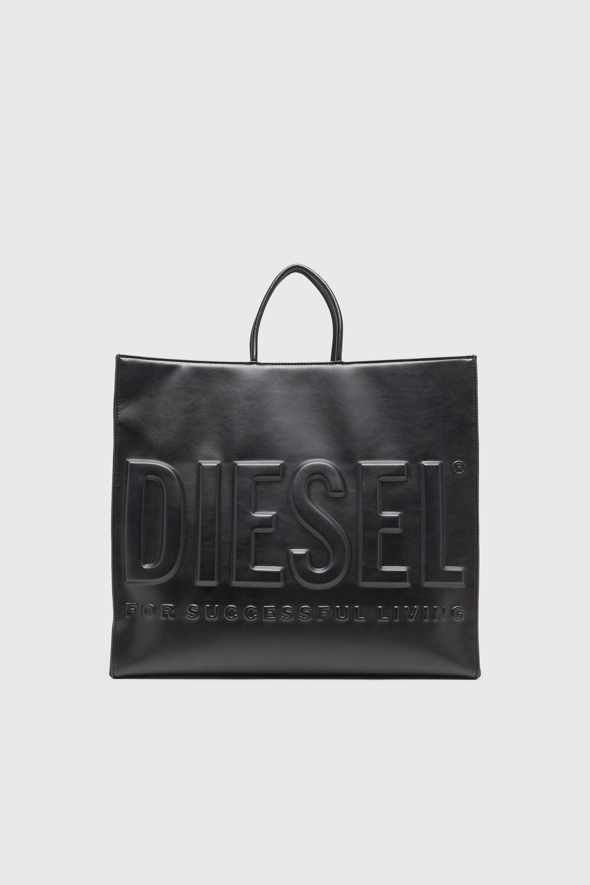 Women's Dsl 3D - Shopping bag with embossed logo | Black | Diesel