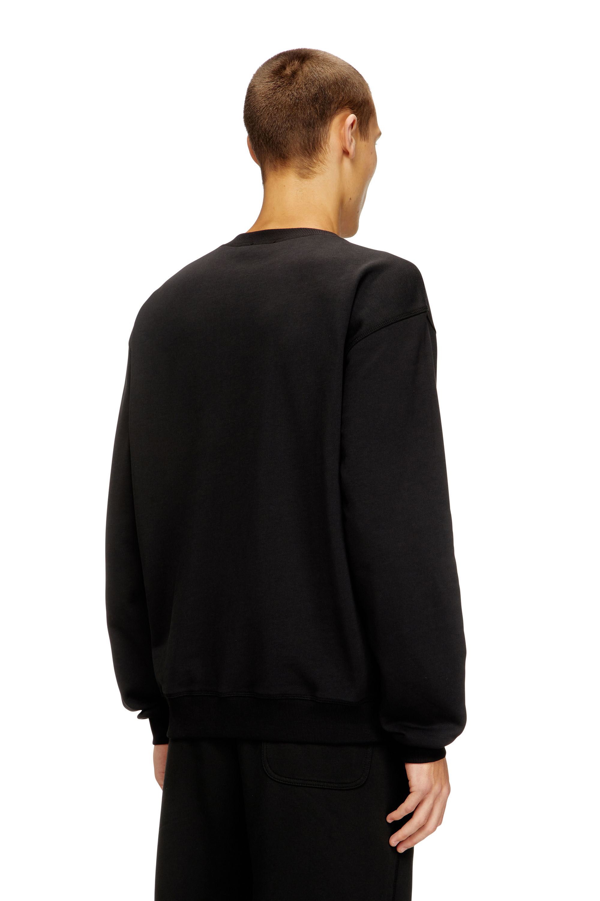 Men's Regular sweater with metallic Oval D | Black | Diesel