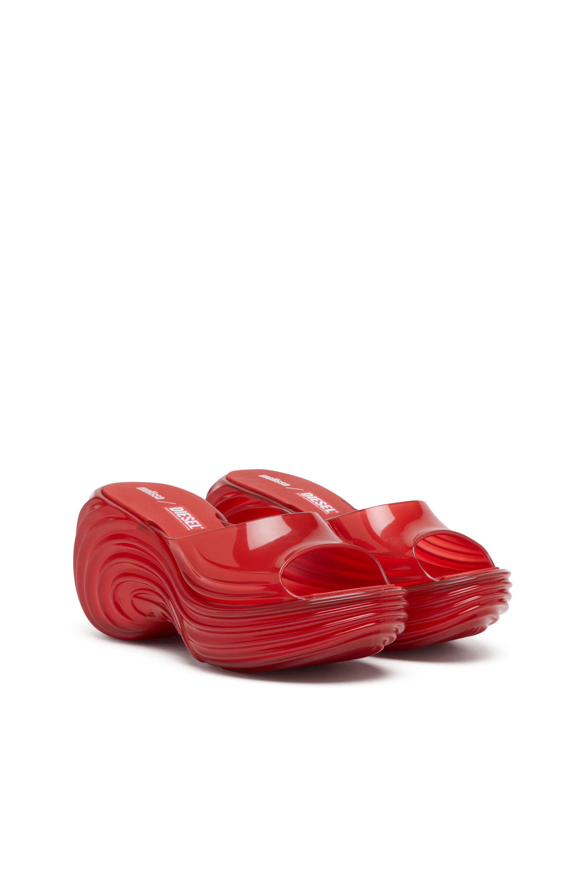 Women's Platform mule in Melflex® | Red | Diesel