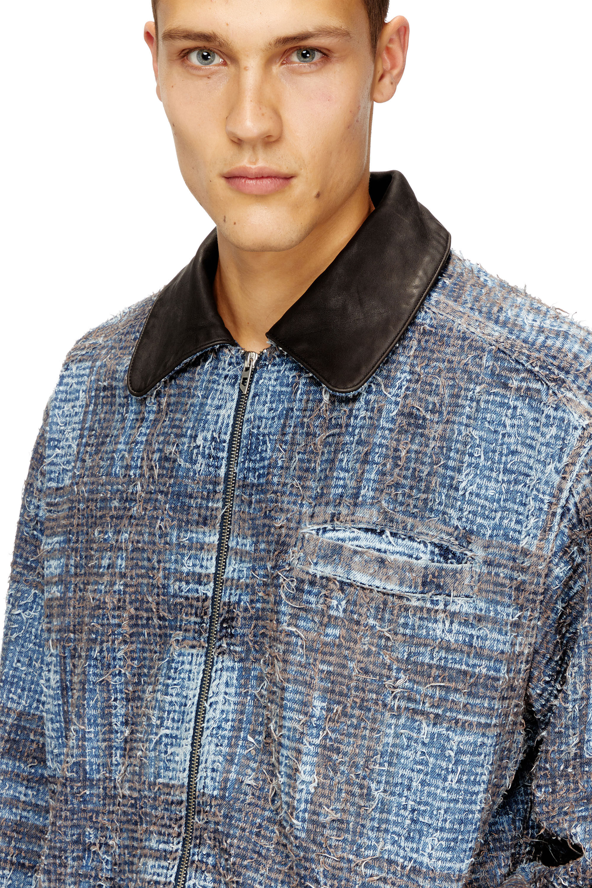 Men's Jacket in graphic bouclé denim | Multicolor | Diesel TR