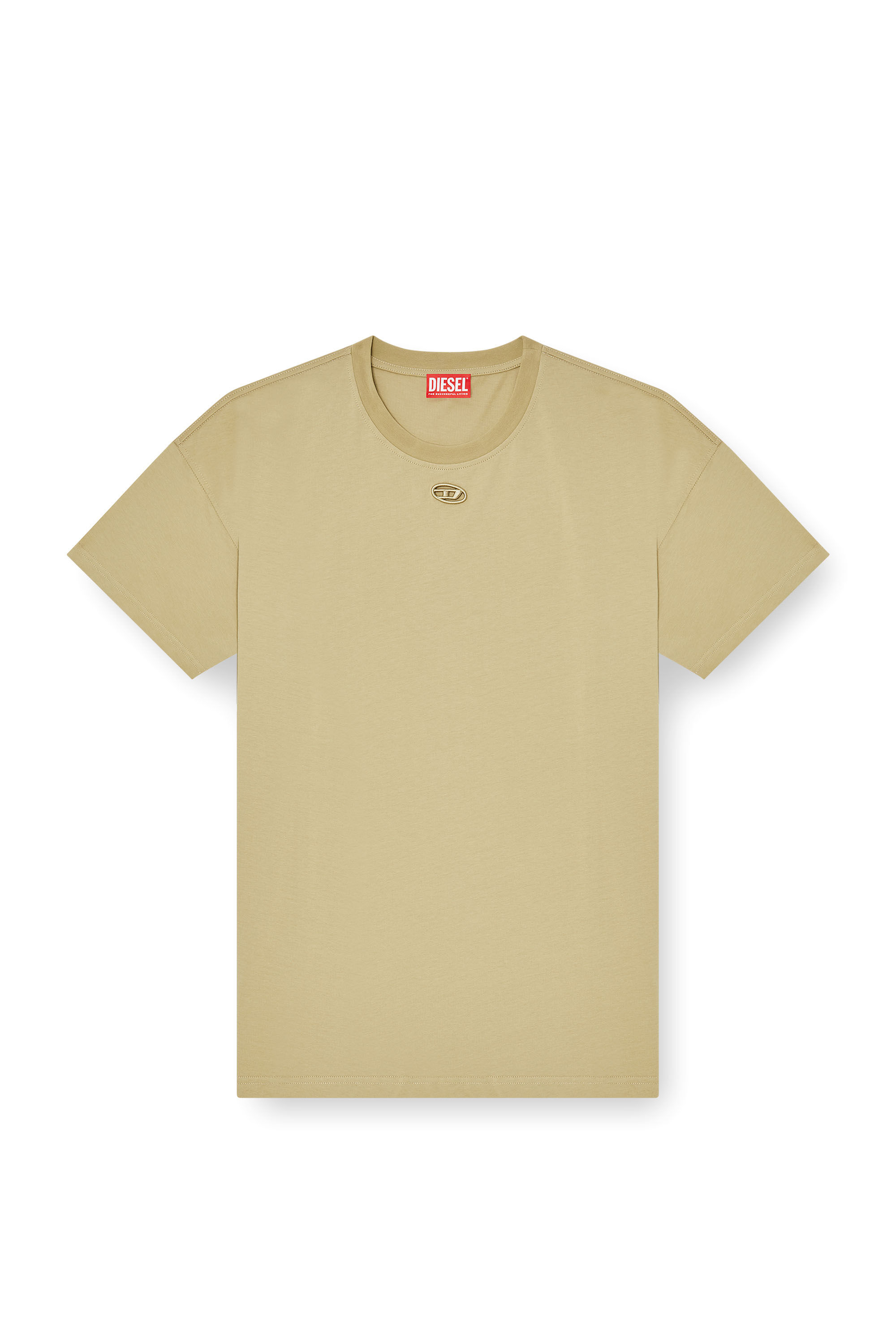 Diesel - T-BOXT-DCO, Man's Relaxed cotton T-shirt with Oval D embroidery in Beige - 4