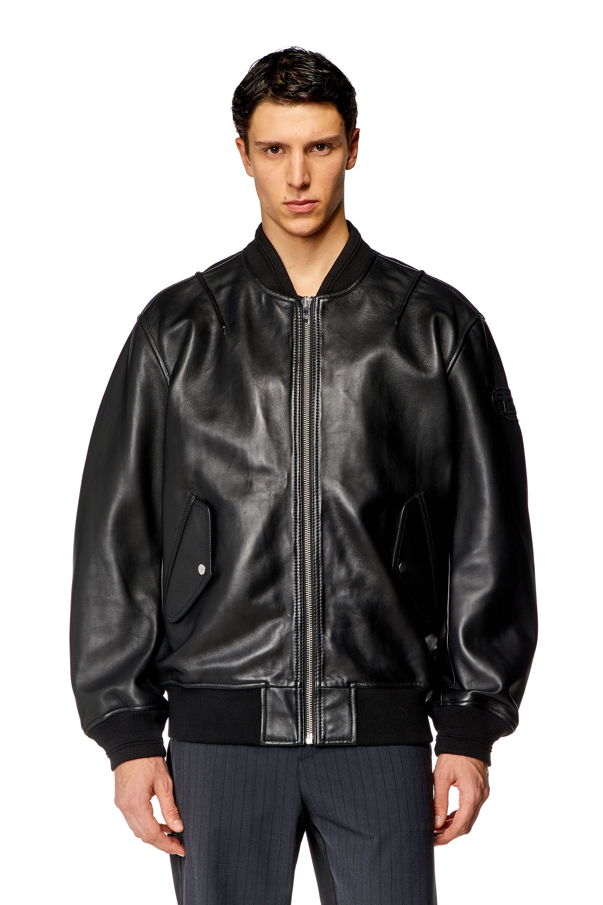 Men s Bomber jacket in tumbled leather L PRITTS NEW Diesel