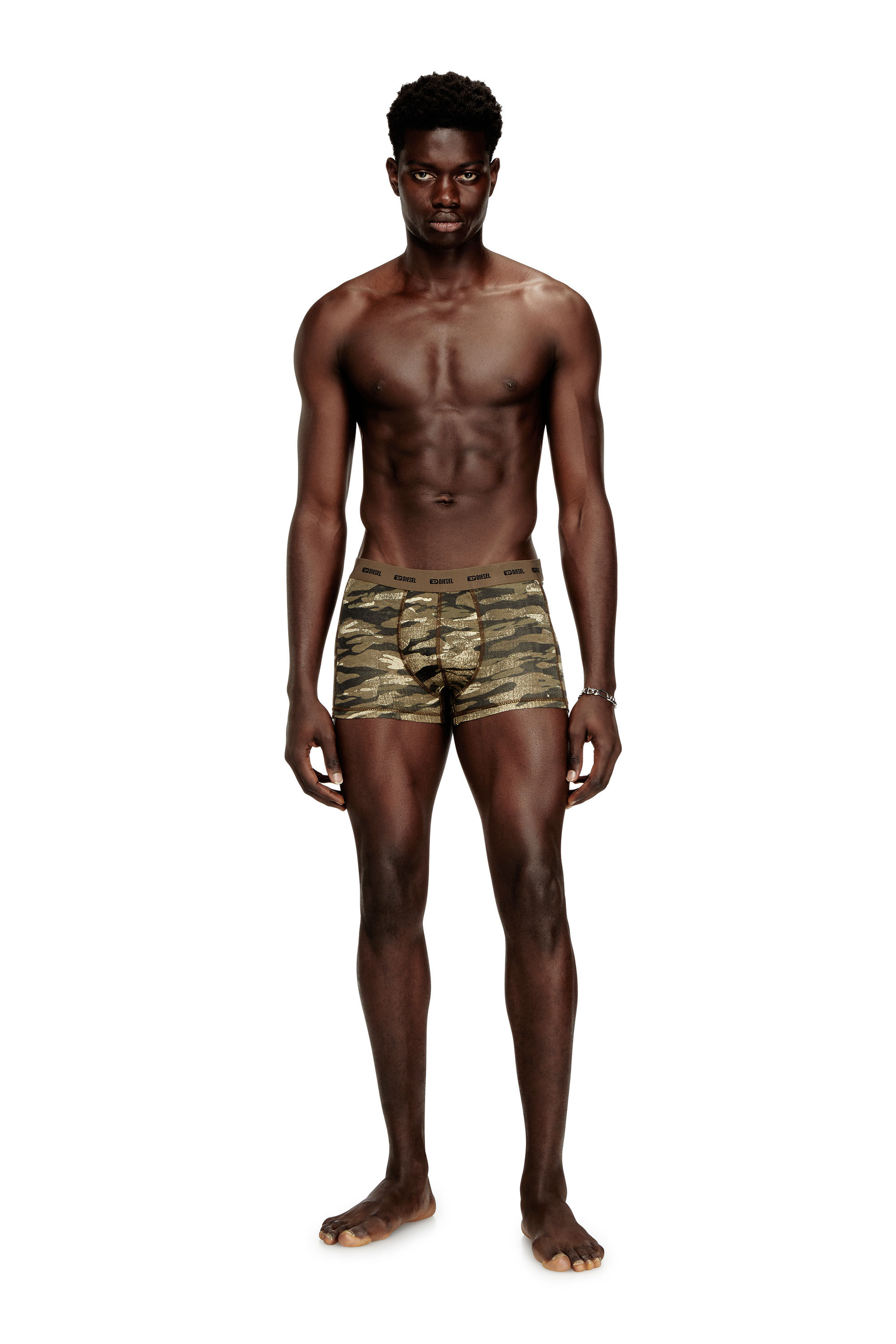 Diesel - DAMIEN-UTLT-3PACK, Man's 3-pack of boxer briefs plain and camo in Military Green - 1