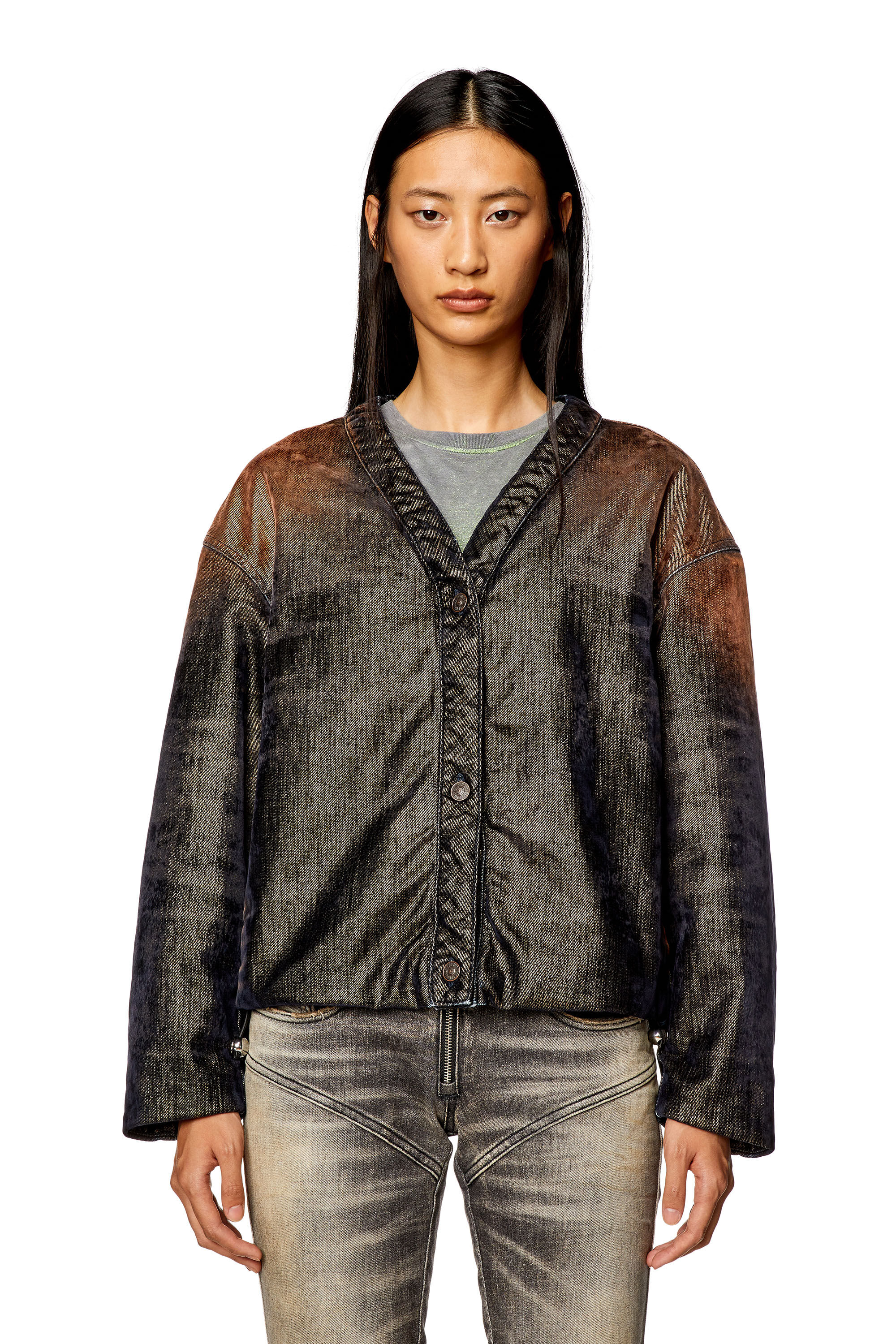 Women's Jacket in shimmery denim | DE-CONF-S Diesel
