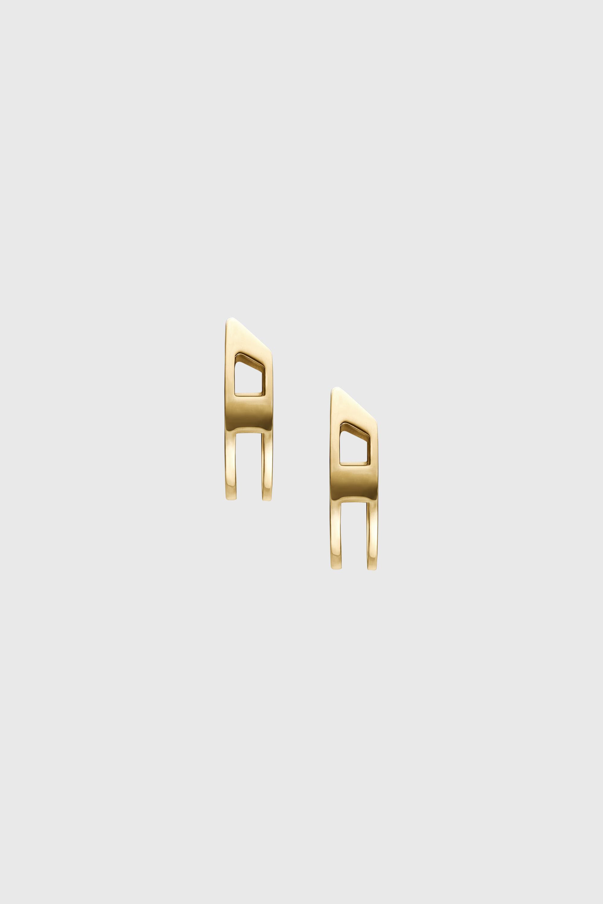 Diesel - DX1671710 JEWELLERY, Unisex's Gold-Tone Stainless Steel Hoop Earrings in Gold - 2