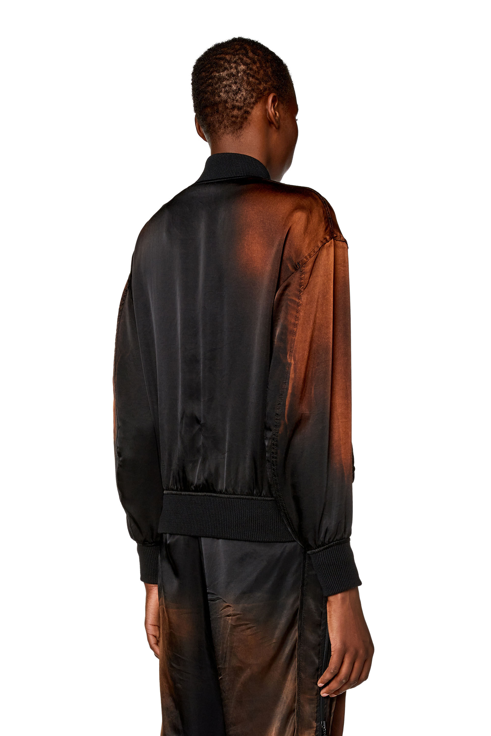 Women's Bomber jacket in solarised satin | Black | Diesel