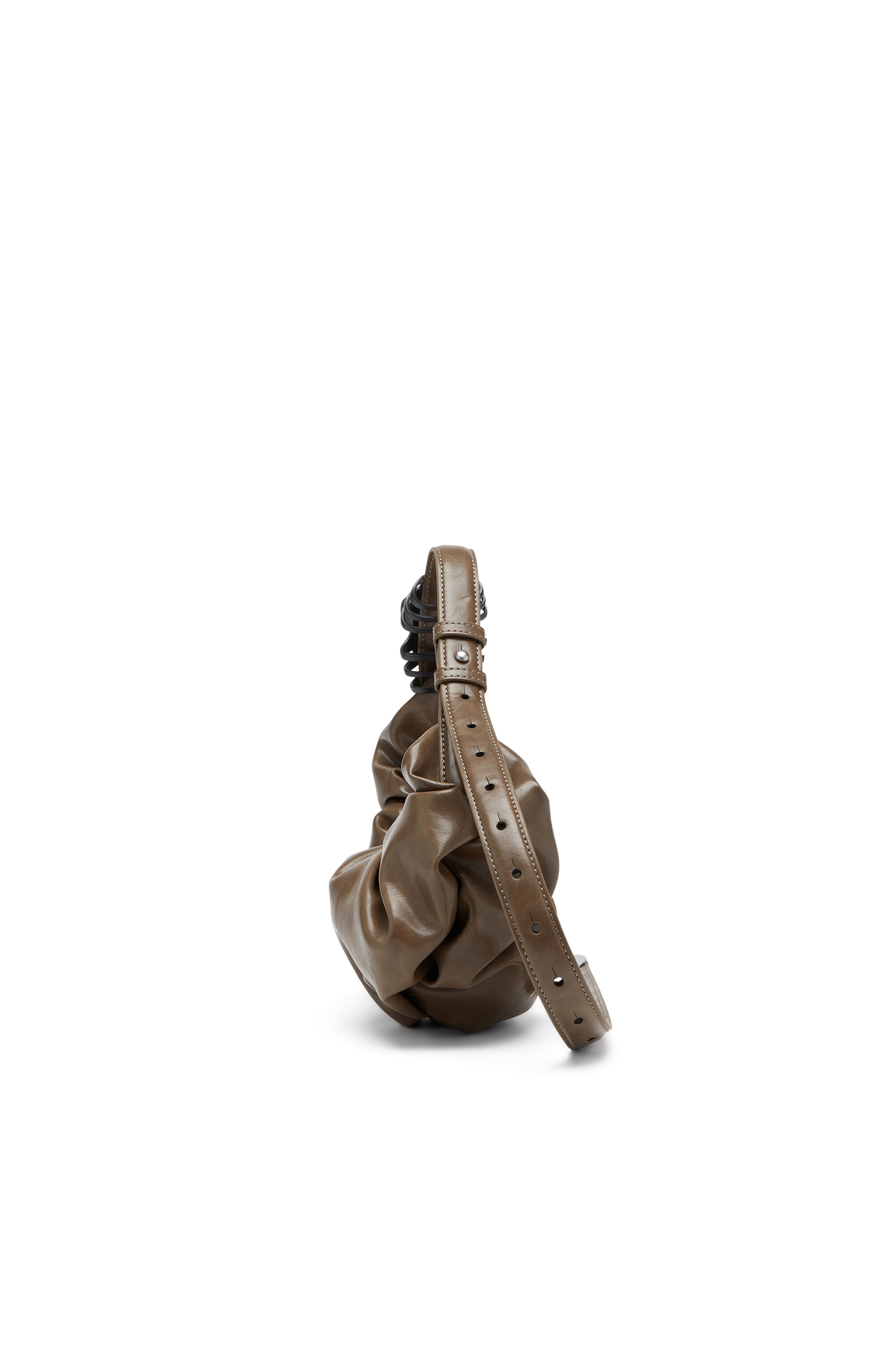 Diesel - GRAB-D HOBO S, Woman's Grab-D S-Small scrunched hobo bag in shiny PU in null - 4