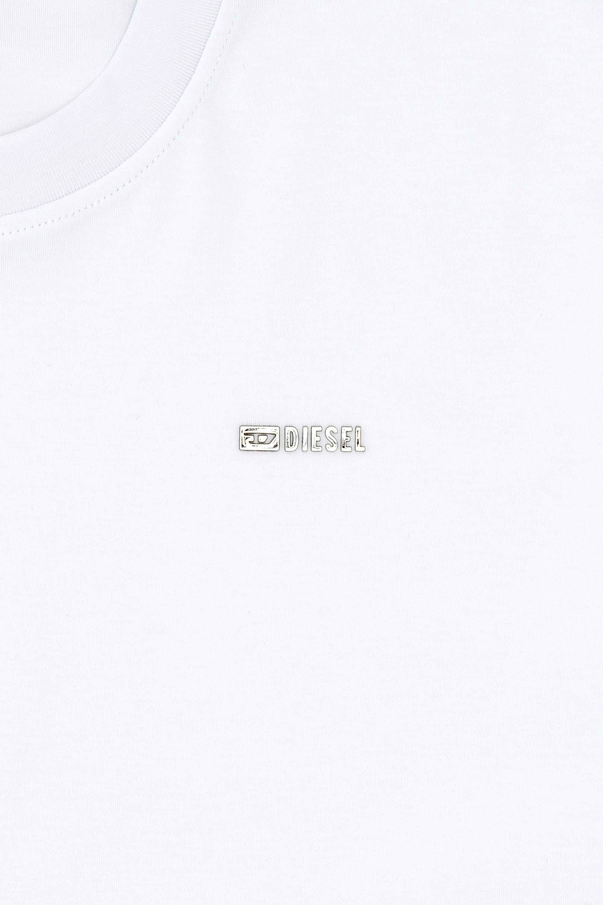 Diesel - T-ADJUST-MET, Man's Cotton T-shirt with small logo on chest in White - 5