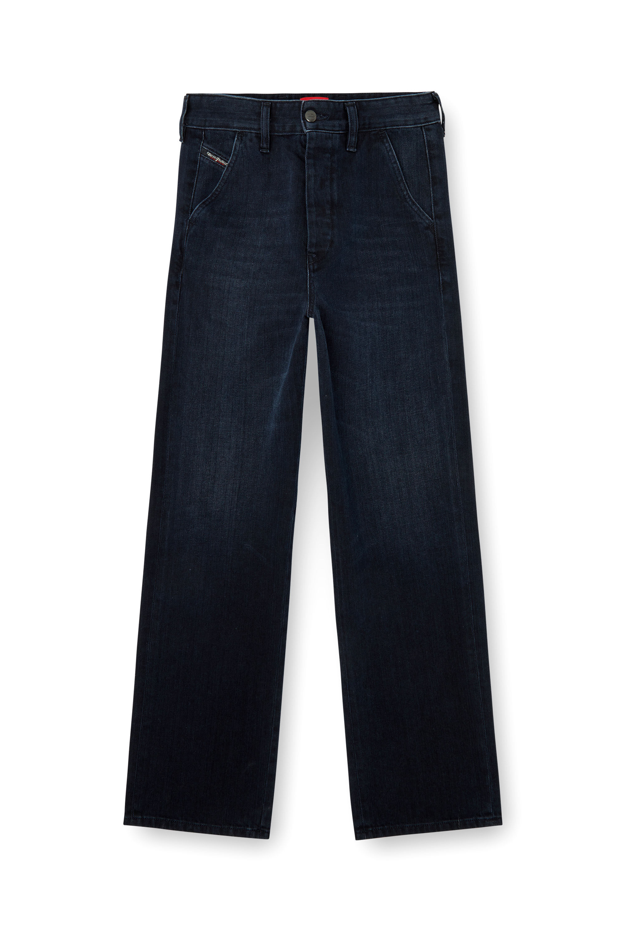 【DISCERNMENT】Logan Non-Fade Denim Capri Pants Kaptain Sunshine 5P Zipper Front Denim Pants Indigo Ice Wash