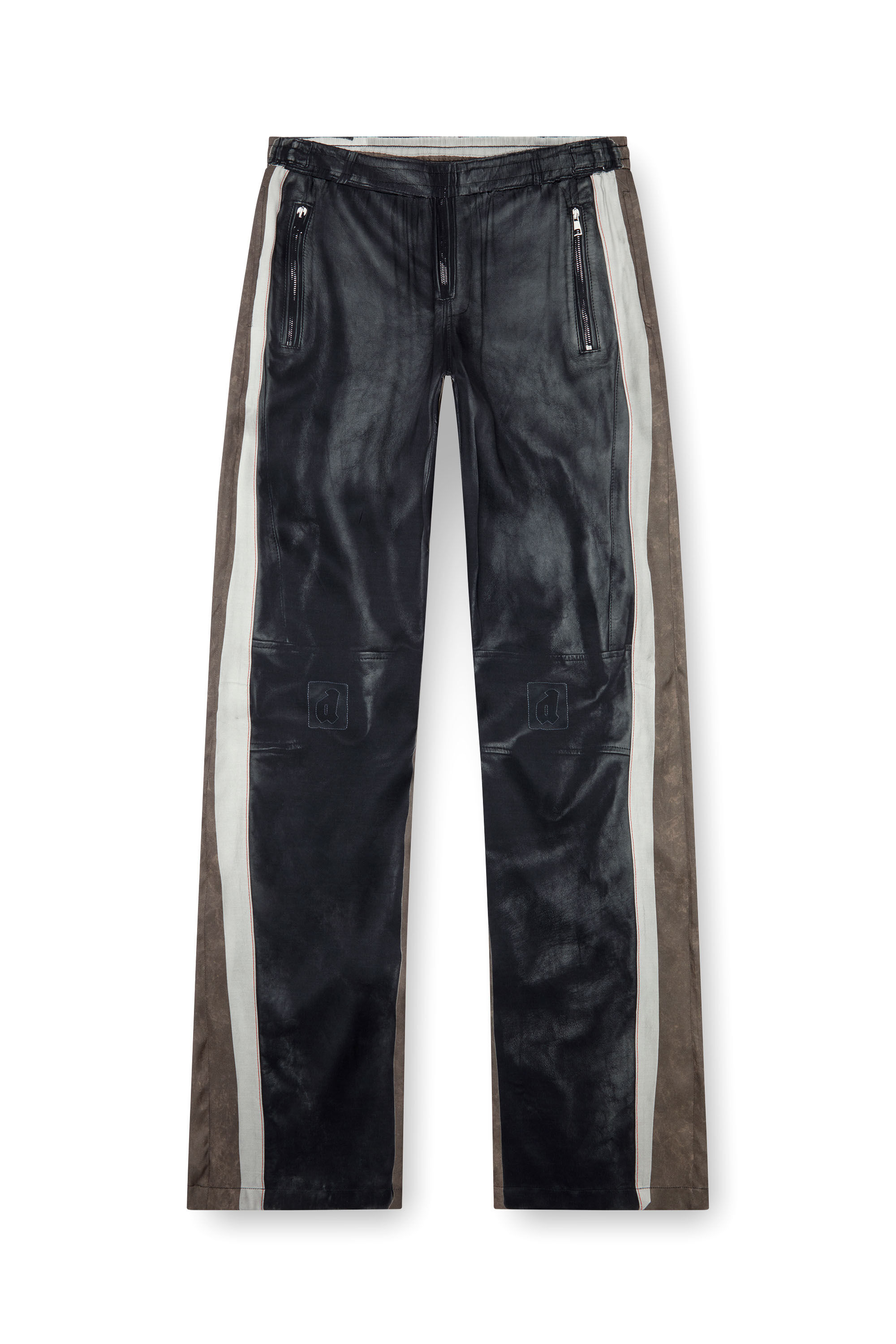 【60％OFF】 Men's Viscose pants with leather-effect print | Black | Diesel パンツ