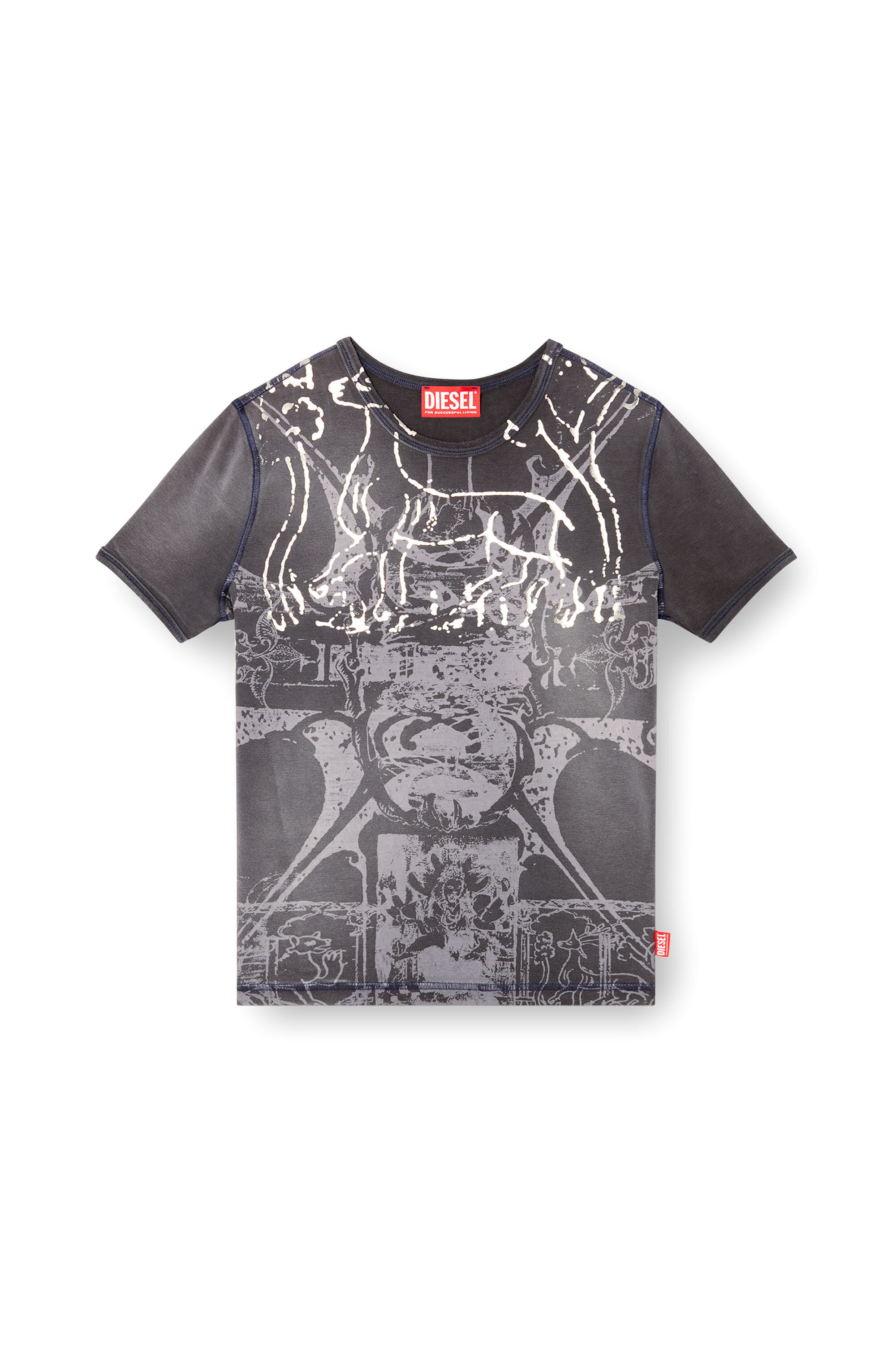 【DIESEL】 ディーゼル T-shirt with winged Diesel foil print Women's T-shirt with winged Diesel foil print | Black | Diesel