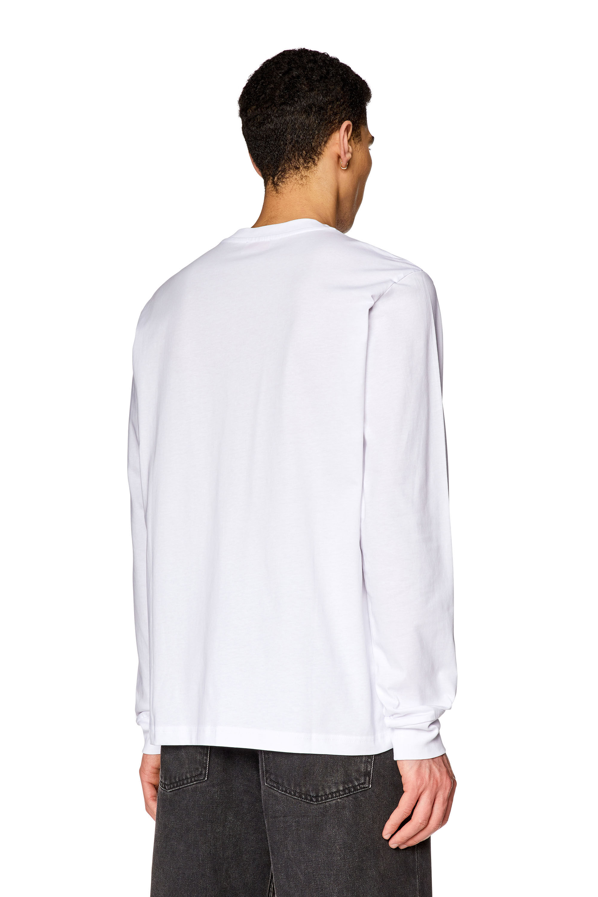 Men's Long-sleeve T-shirt with D patch | White | Diesel