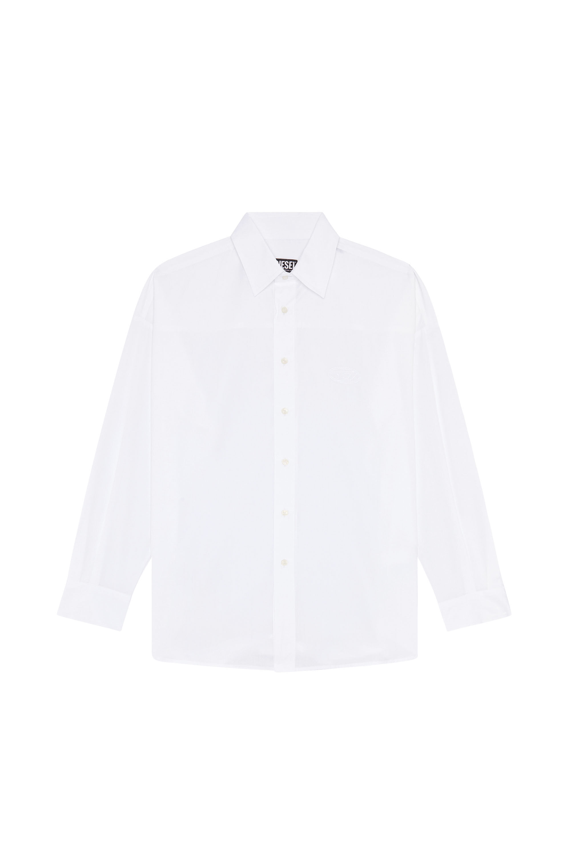 S-DOUBLY-PLAIN-NW Man: Oversized shirt with logo embroidery | Diesel