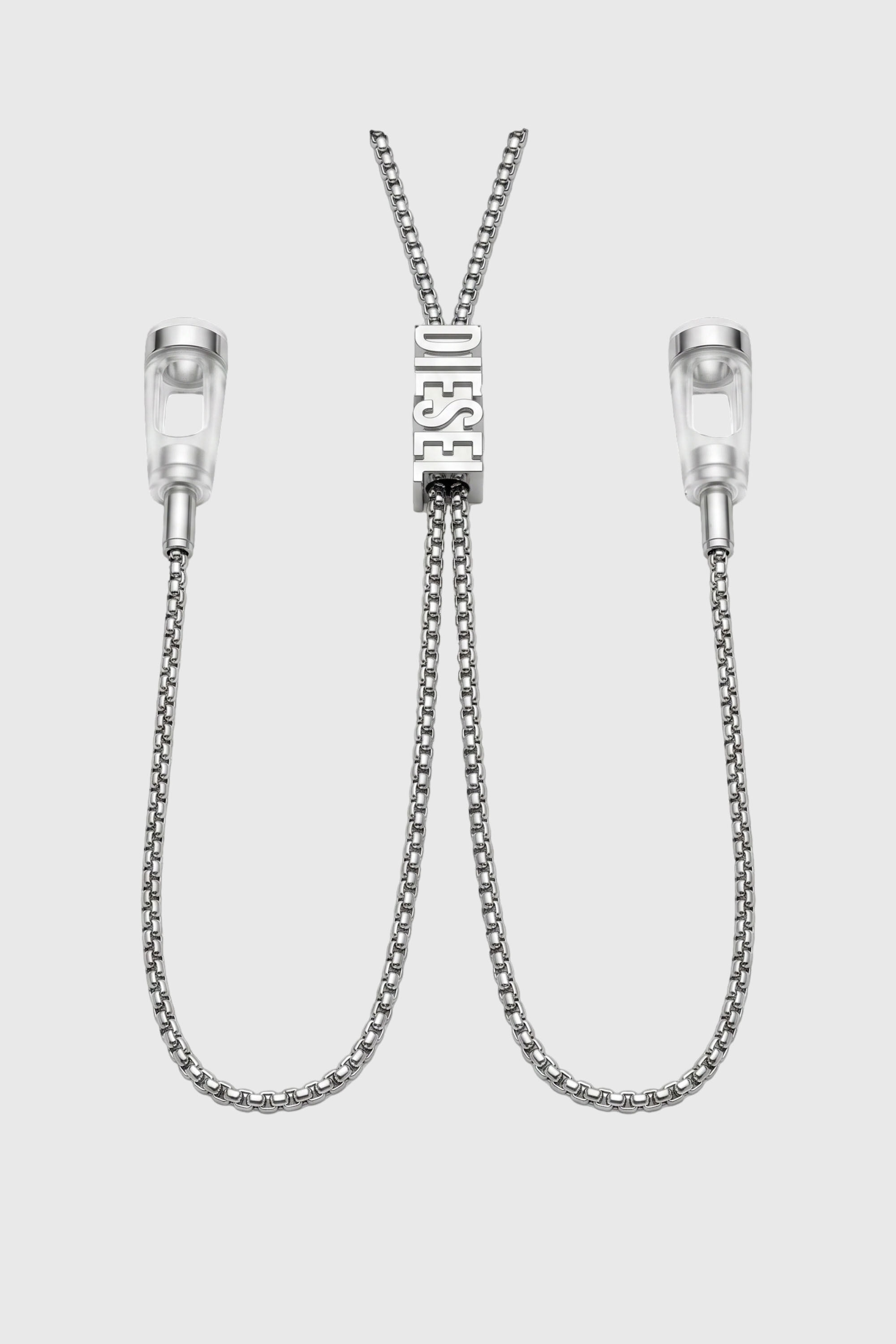 Women's D chain earbuds necklace | Silver | Diesel {{Country}}