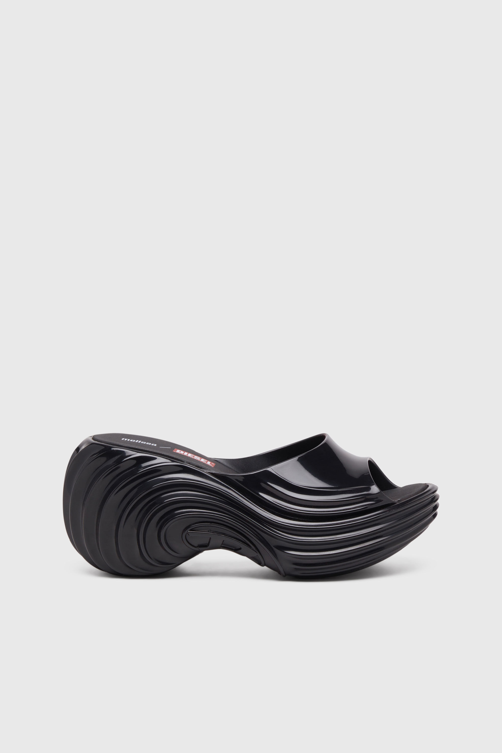 Women's Platform mule in Melflex® | Black | Diesel {{Country}}