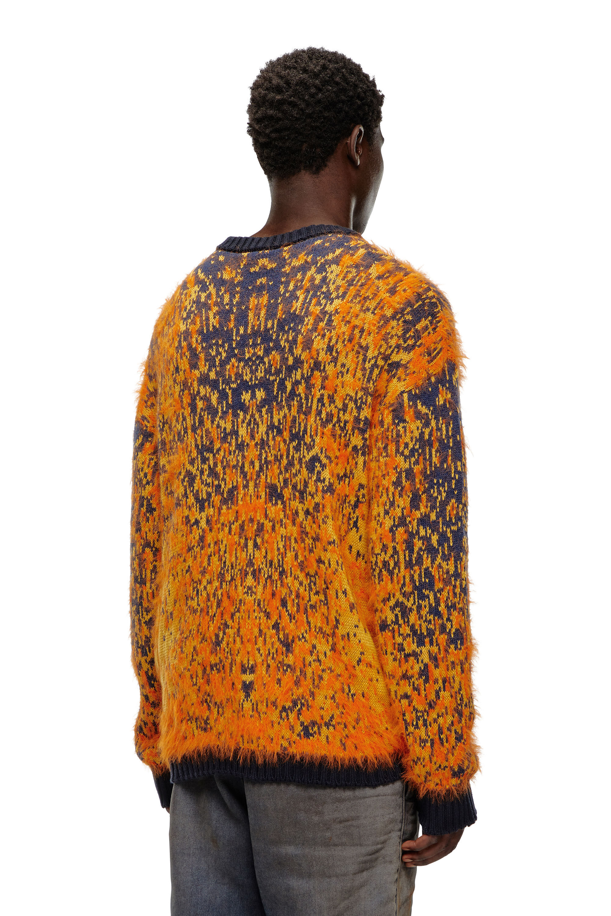 Men's Jumper with acid rain effect | Orange | Diesel Men's Jumper with acid rain effect | Orange | Diesel