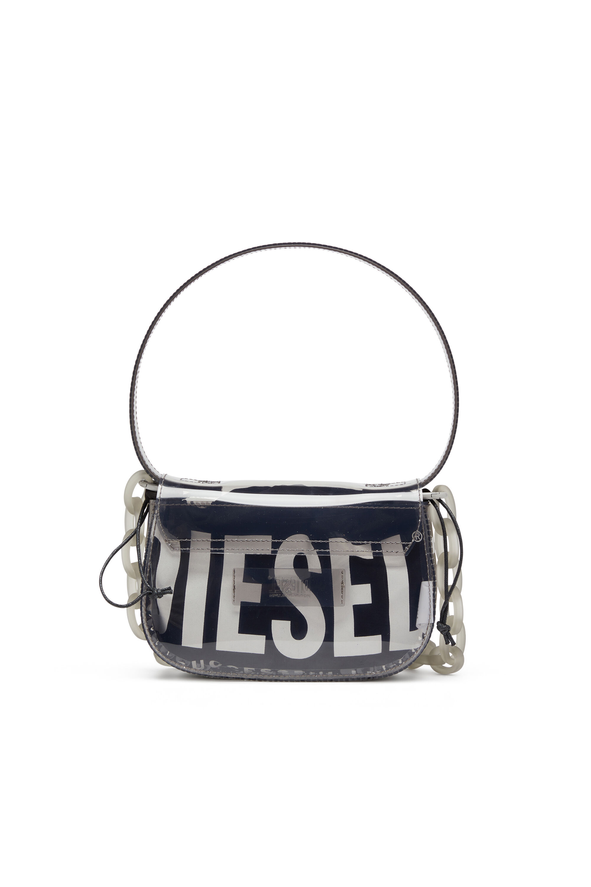 Diesel - 1DR, Woman's 1DR-Iconic shoulder bag in transparent TPU in Grey - 2