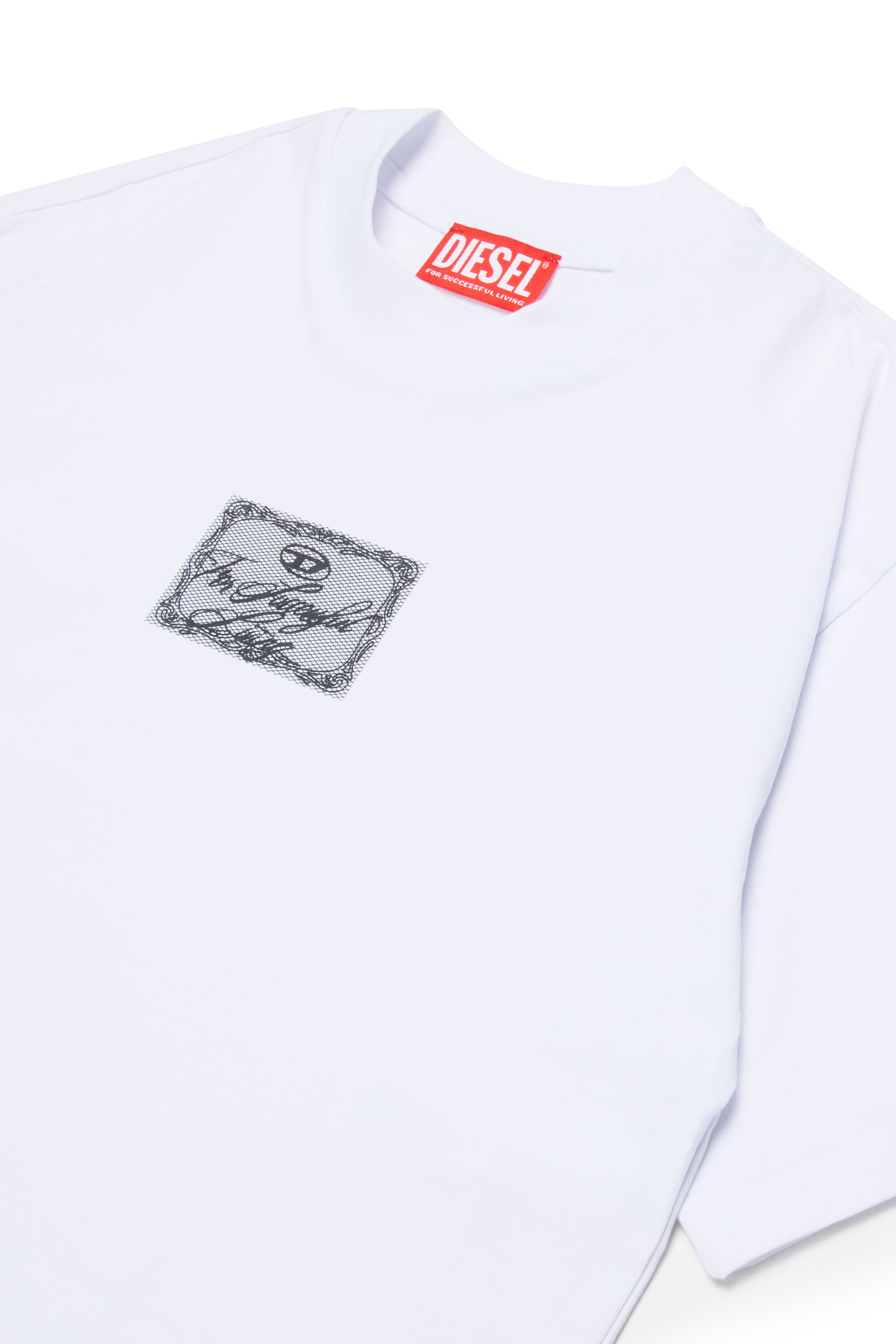 Diesel - TYLACE, Woman's Oversized T-shirt with patch in White - 3