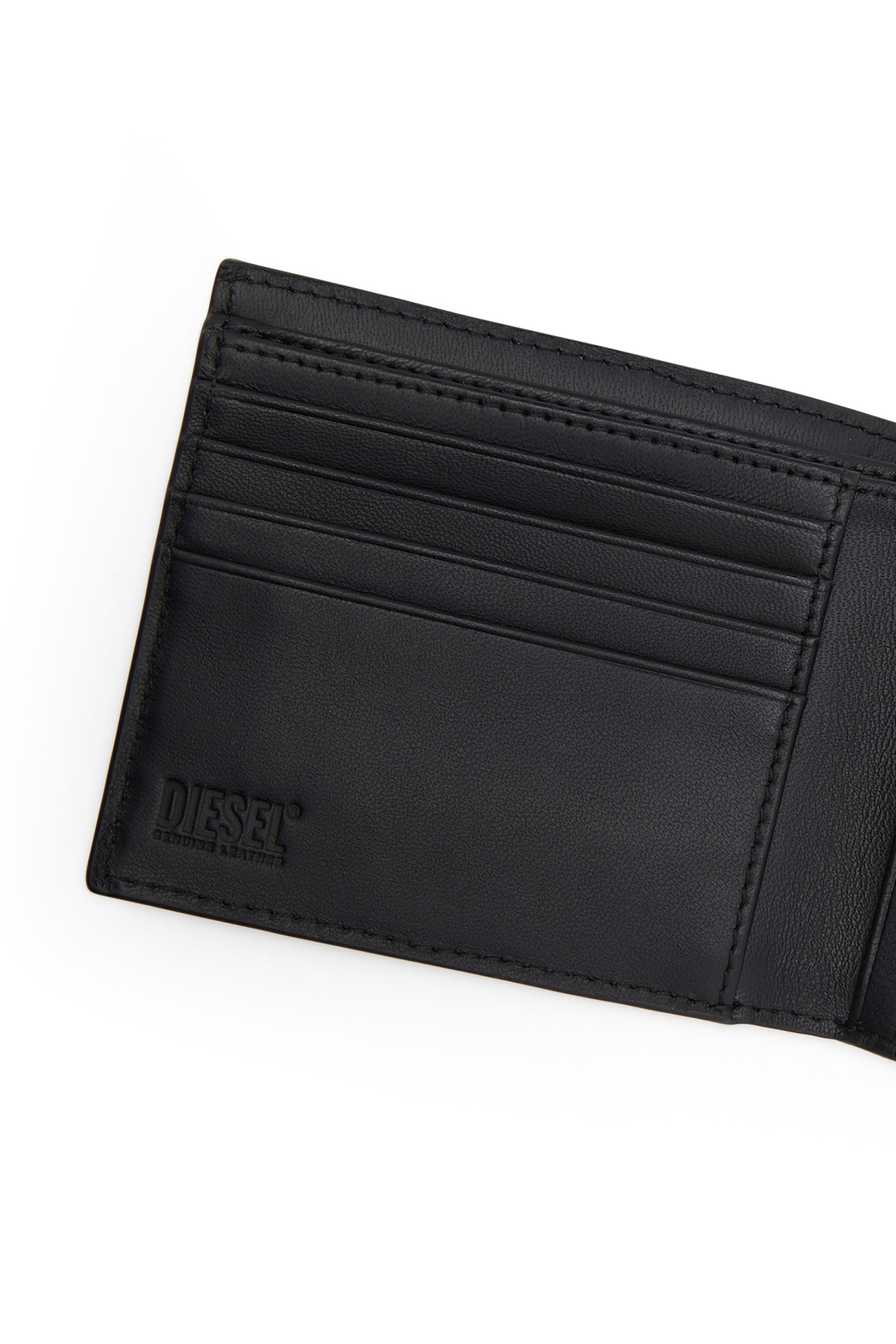 Men's Leather bi-fold wallet with embossed logo | Diesel